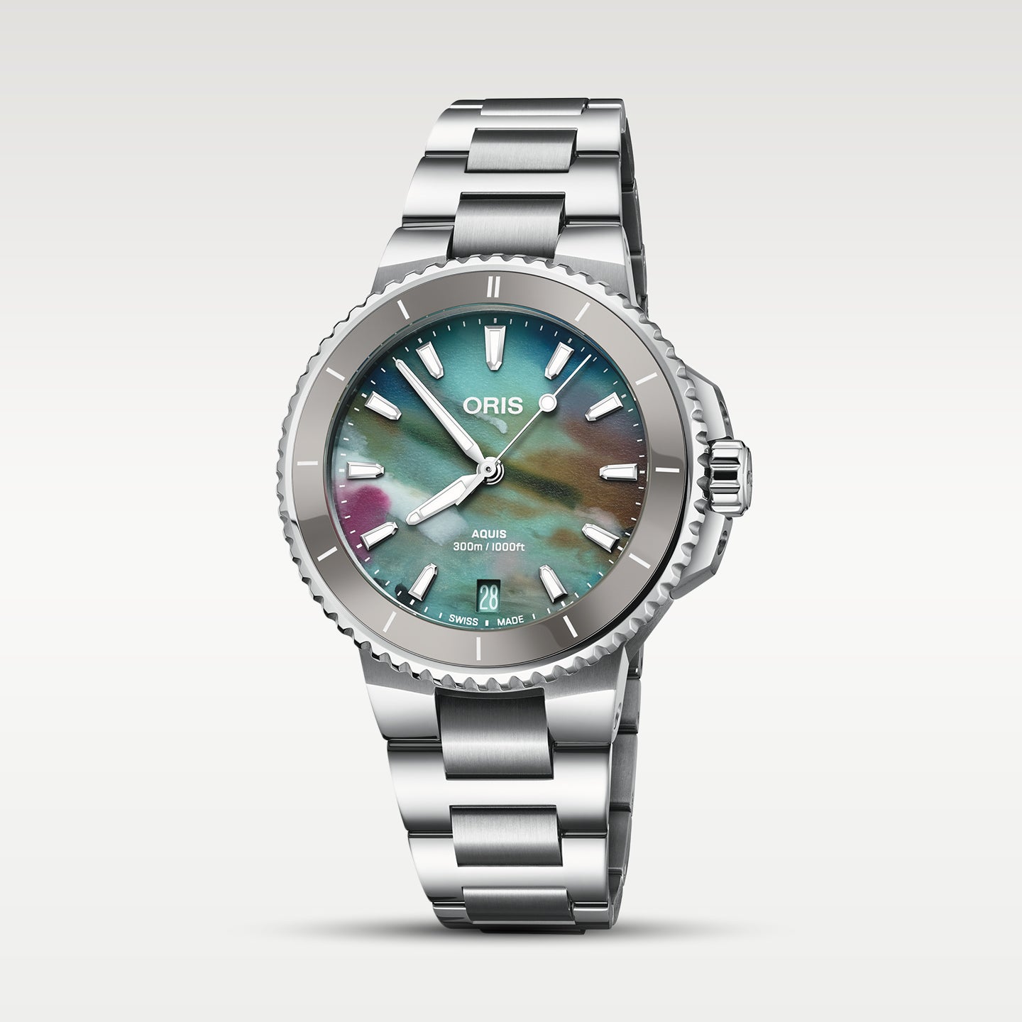 Multicolored 36.5mm Oris Aquis Date Upcycle | Noah's Fine Watches Dallas, TX