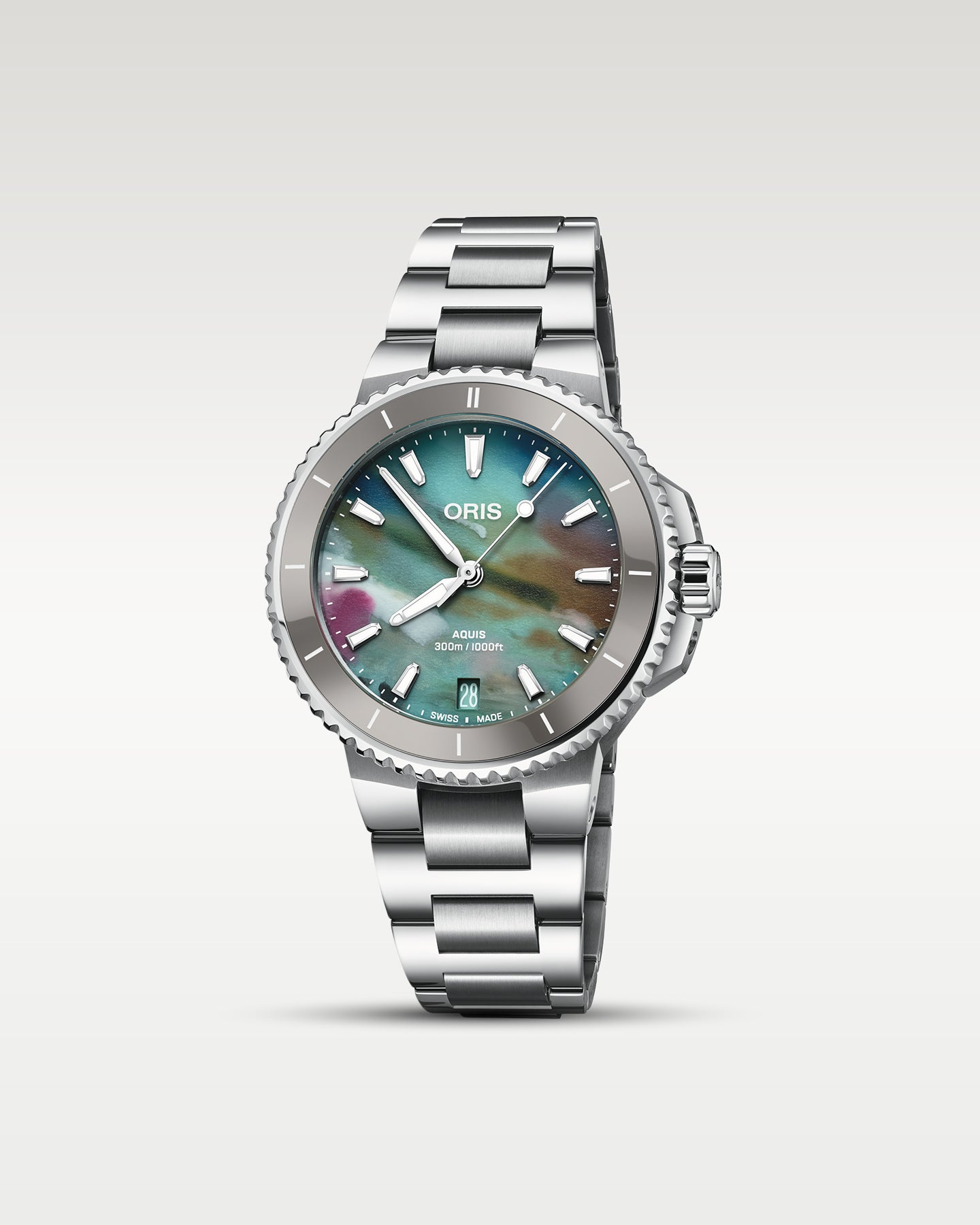 Multicolored 36.5mm Oris Aquis Date Upcycle | Noah's Fine Watches Dallas, TX