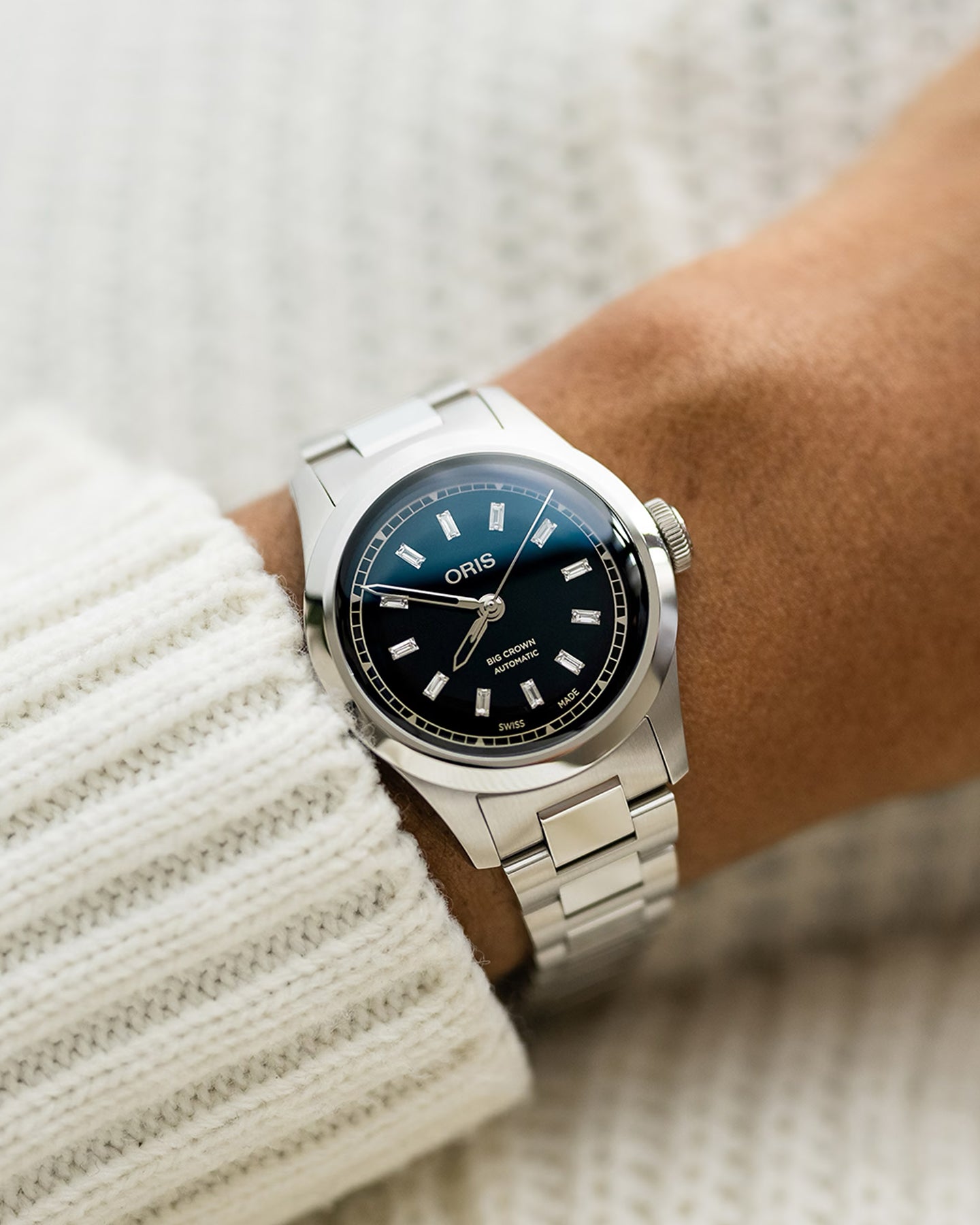 Oris Big Crown Black Baguette Diamonds | Noah's Fine Watches DFW, Texas