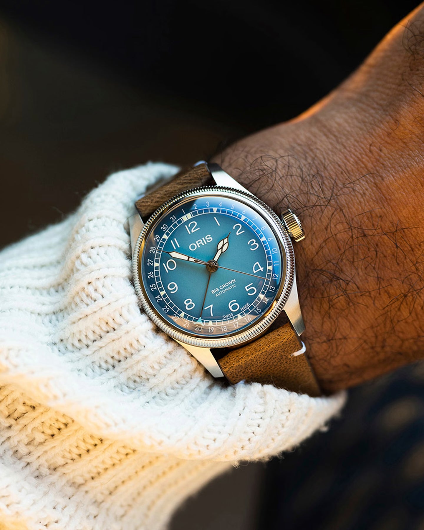 38mm Alpine-Inspired Green Oris Big Crown Oris x Cervo Volante | Noah's Fine Watches DFW, Texas