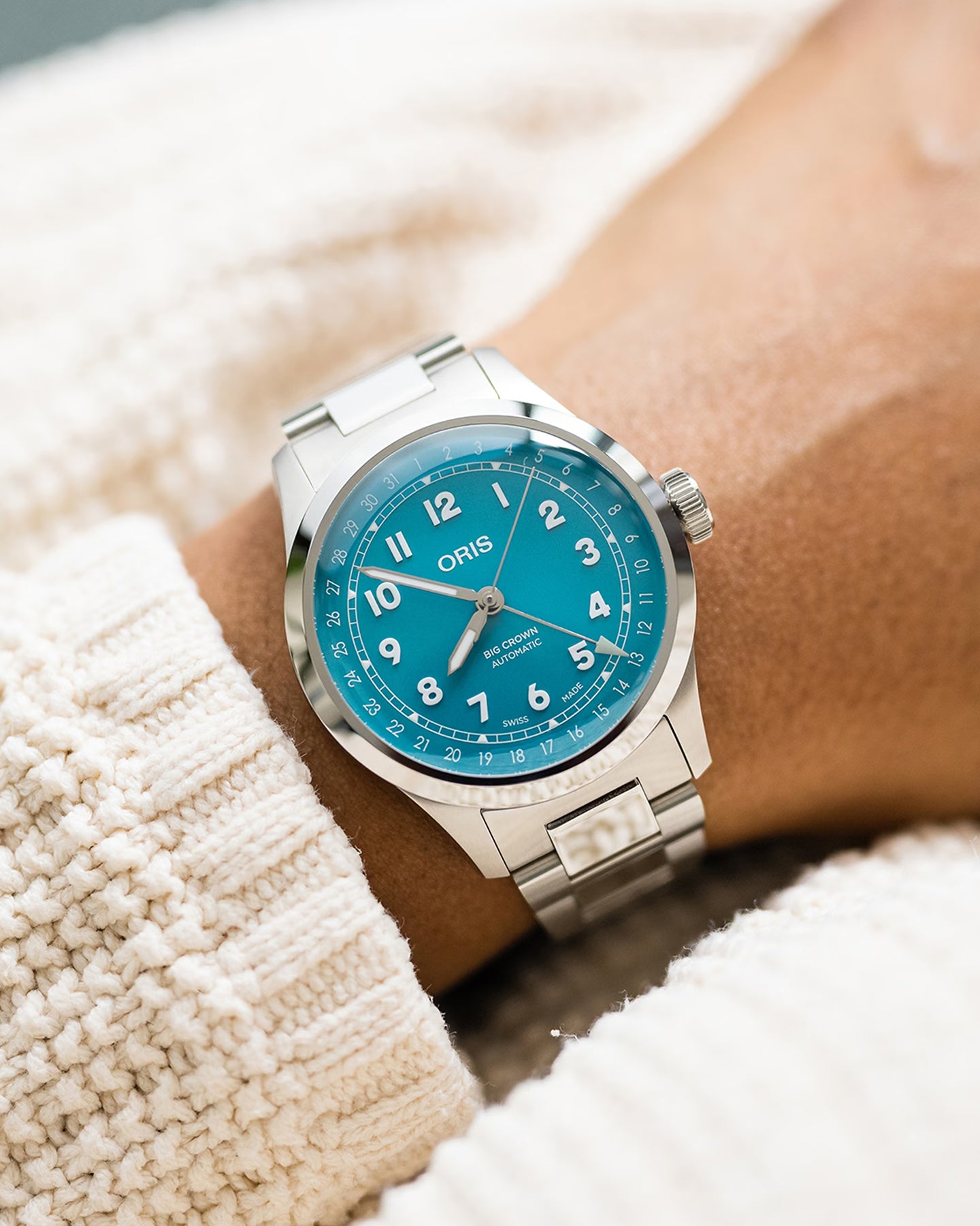 Oris Big Crown Pointer Date Turquoise 40mm | Noah's Fine Watches Dallas, Texas