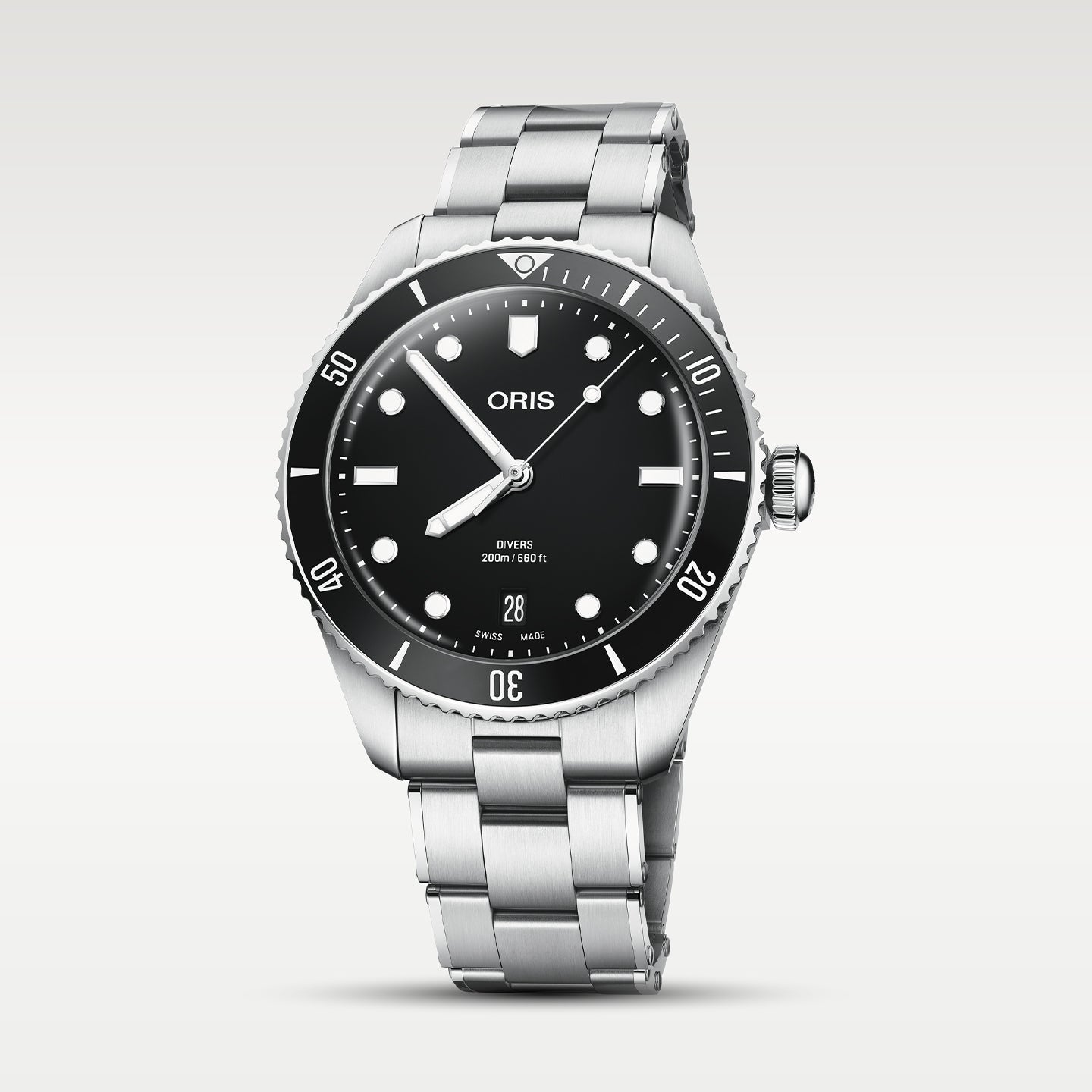 Steel Black 39mm Oris Divers Date | Noah's Fine Watches Dallas, Texas