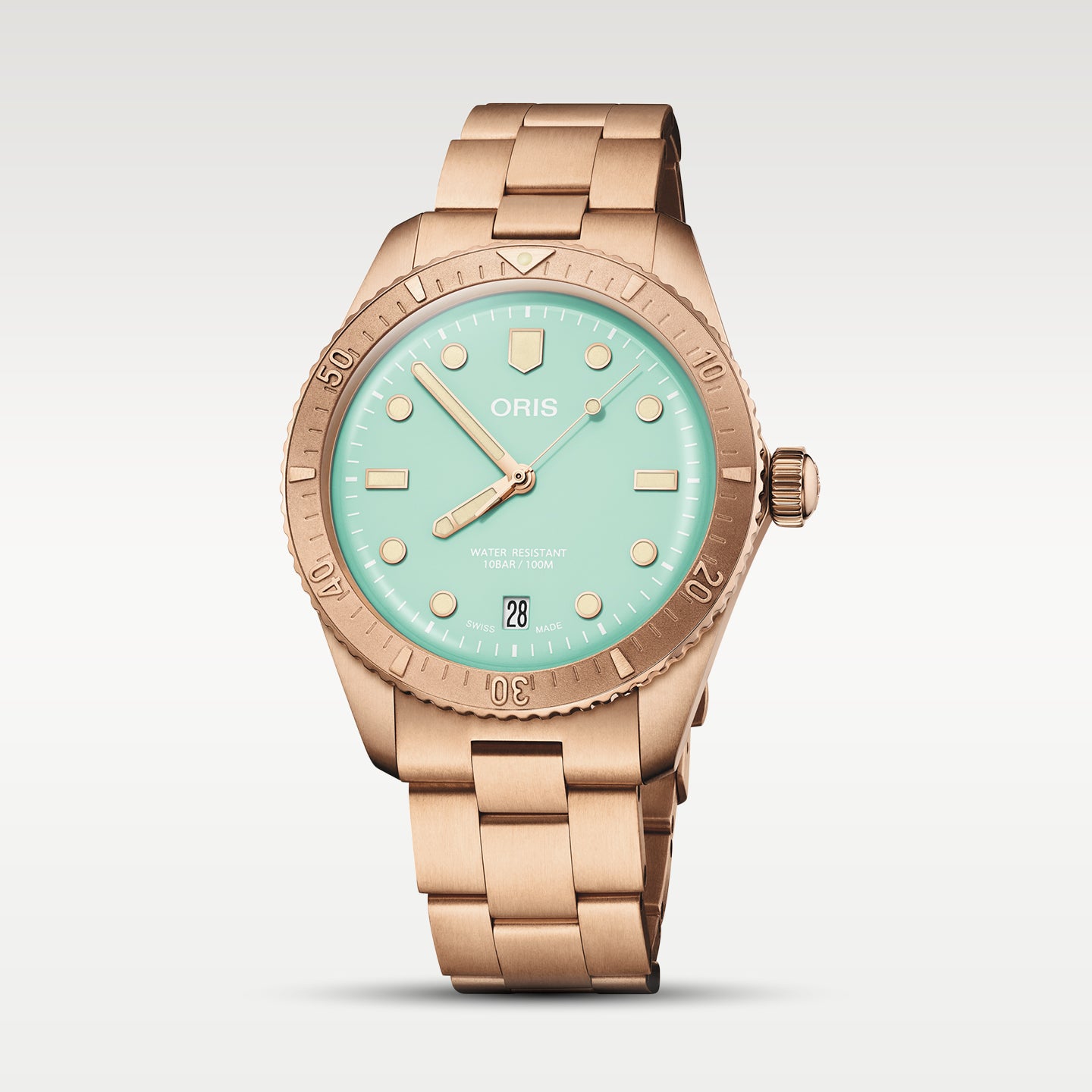 Bronze Oris Divers Sixty‑Five 'Cotton Candy' Green | Noah's Fine Watches DFW, Texas