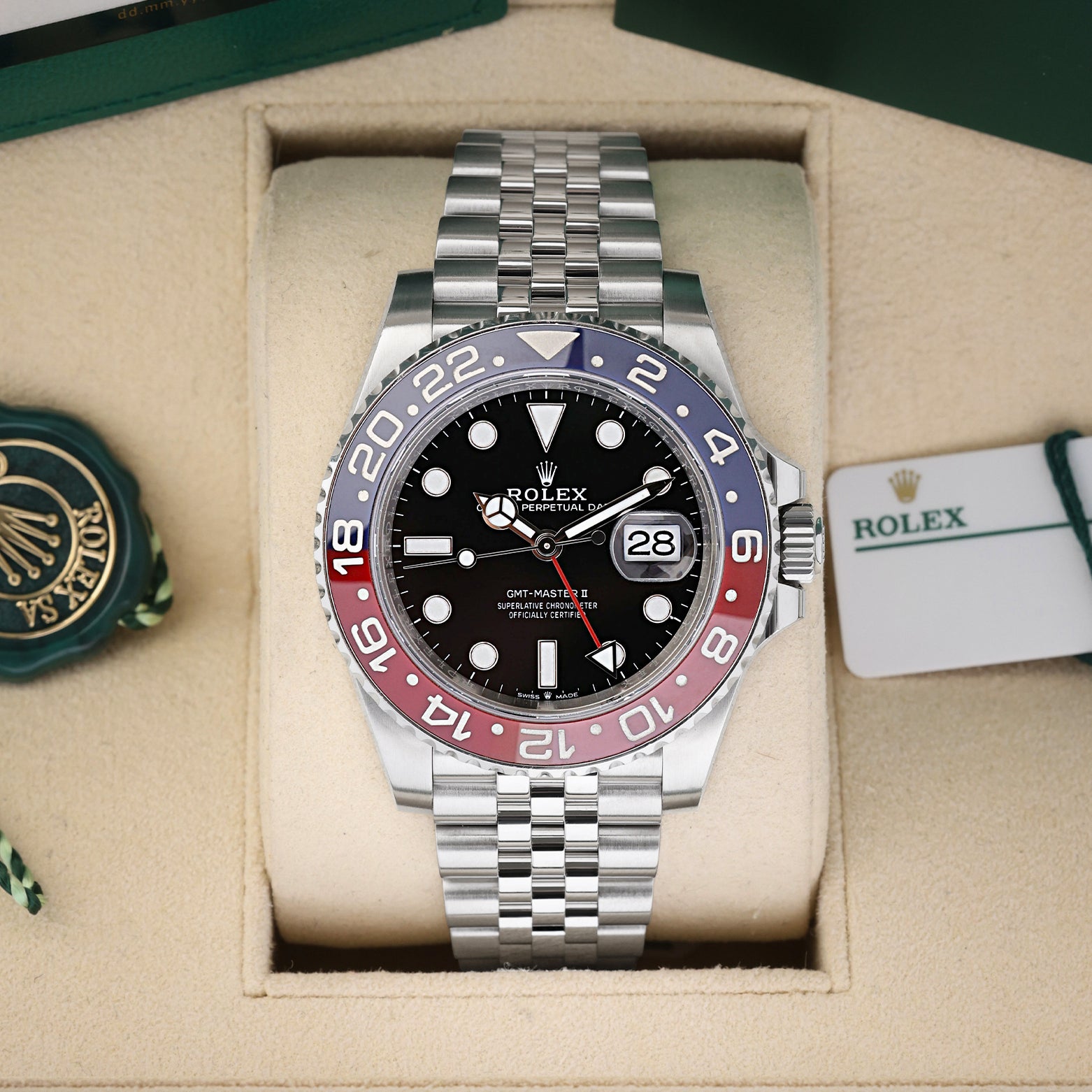 Pepsi Rolex GMT-Master II 126710BLRO 2024 | Noah's Fine Watches Dallas