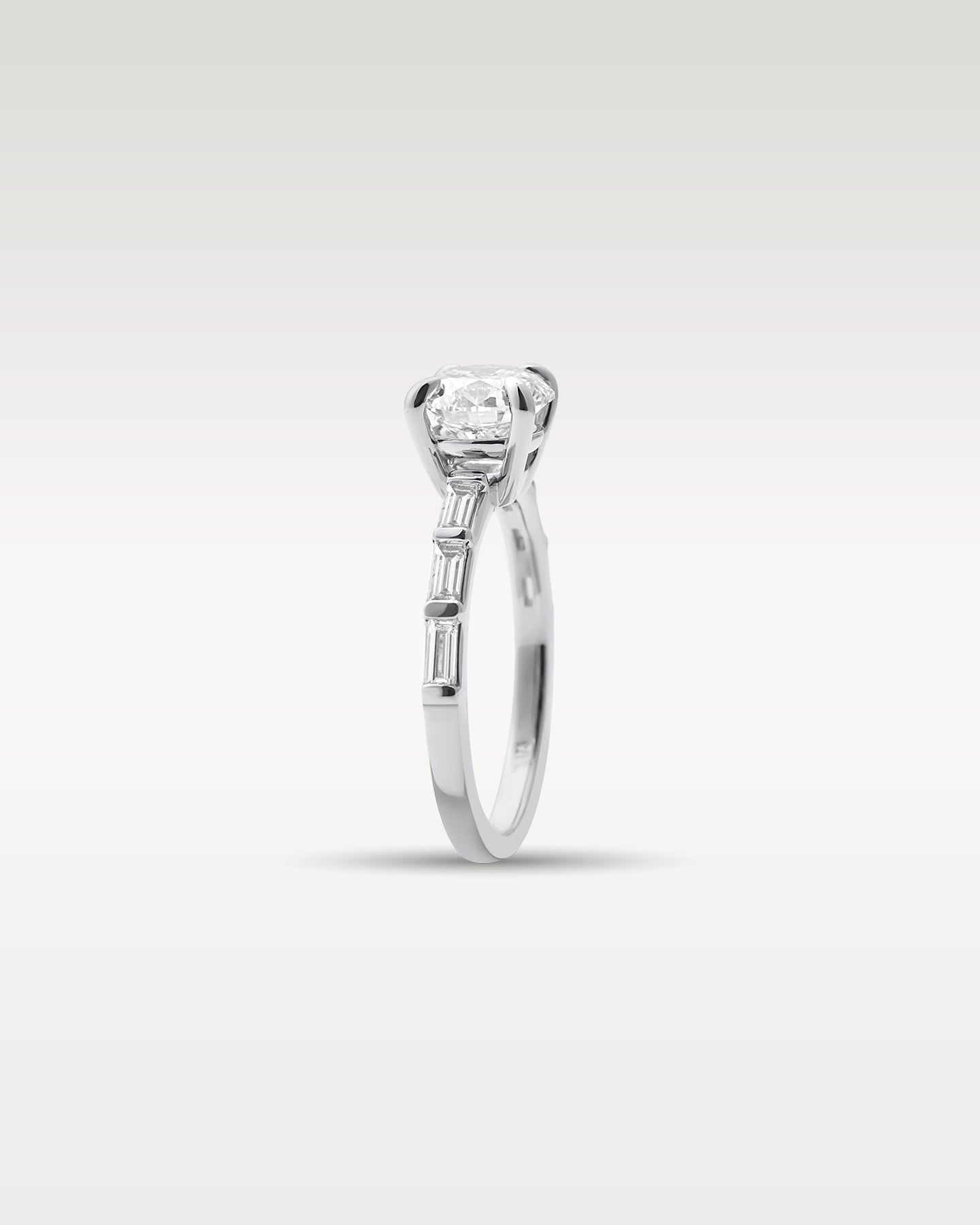 Platinum Baguette & Round Diamond Bridal Set | Noahs Fine Watches & Jewelry