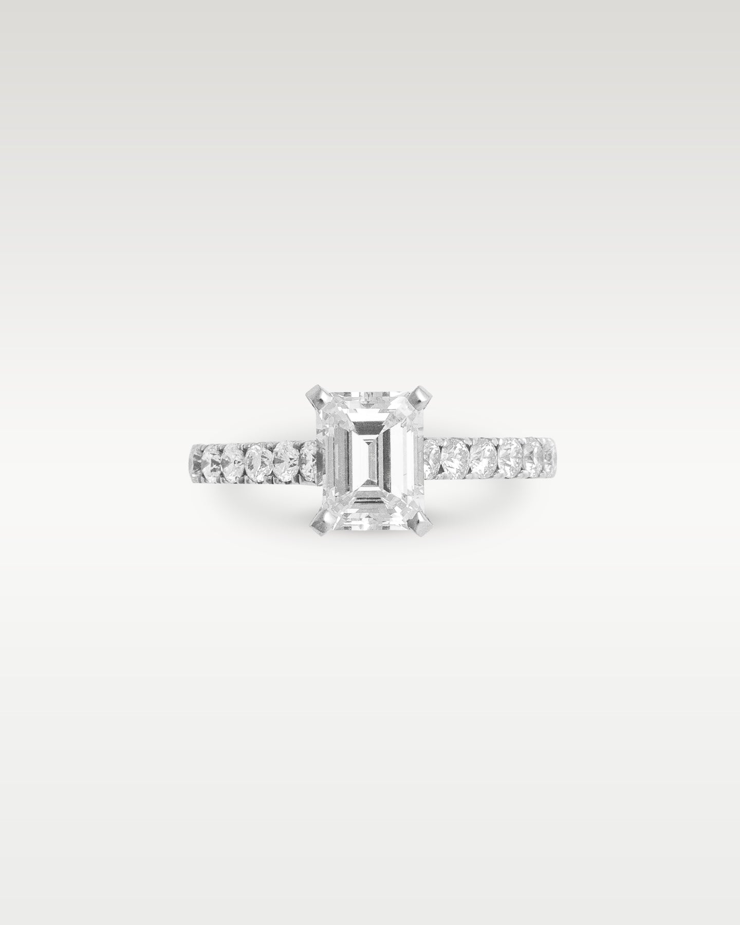 Platinum Emerald Cut Diamond Engagement Ring | Noah's Fine Jewelry and Watches