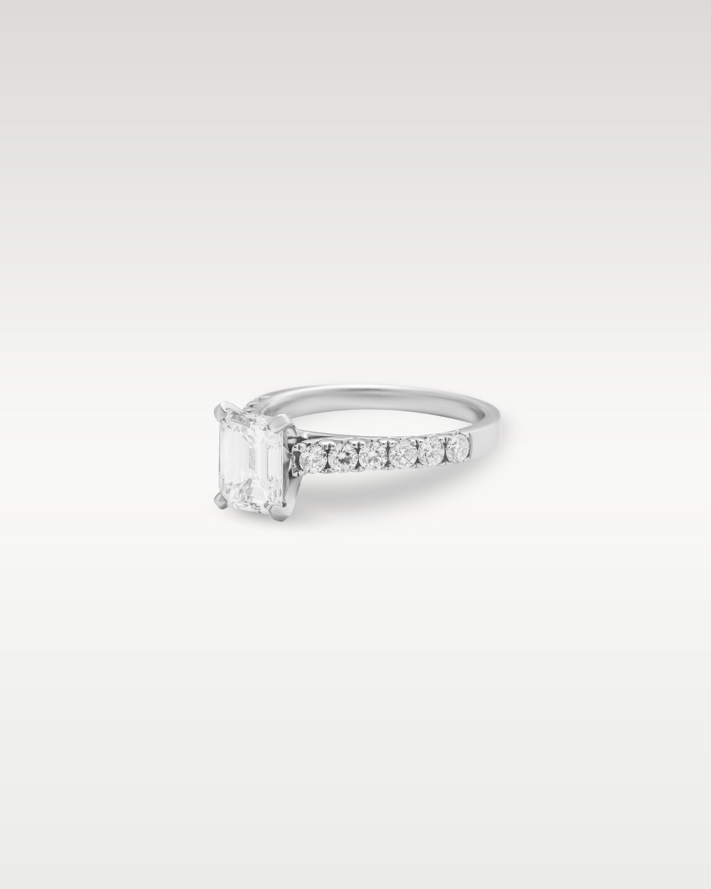 Platinum Emerald Cut Diamond Engagement Ring | Noah's Fine Jewelry and Watches
