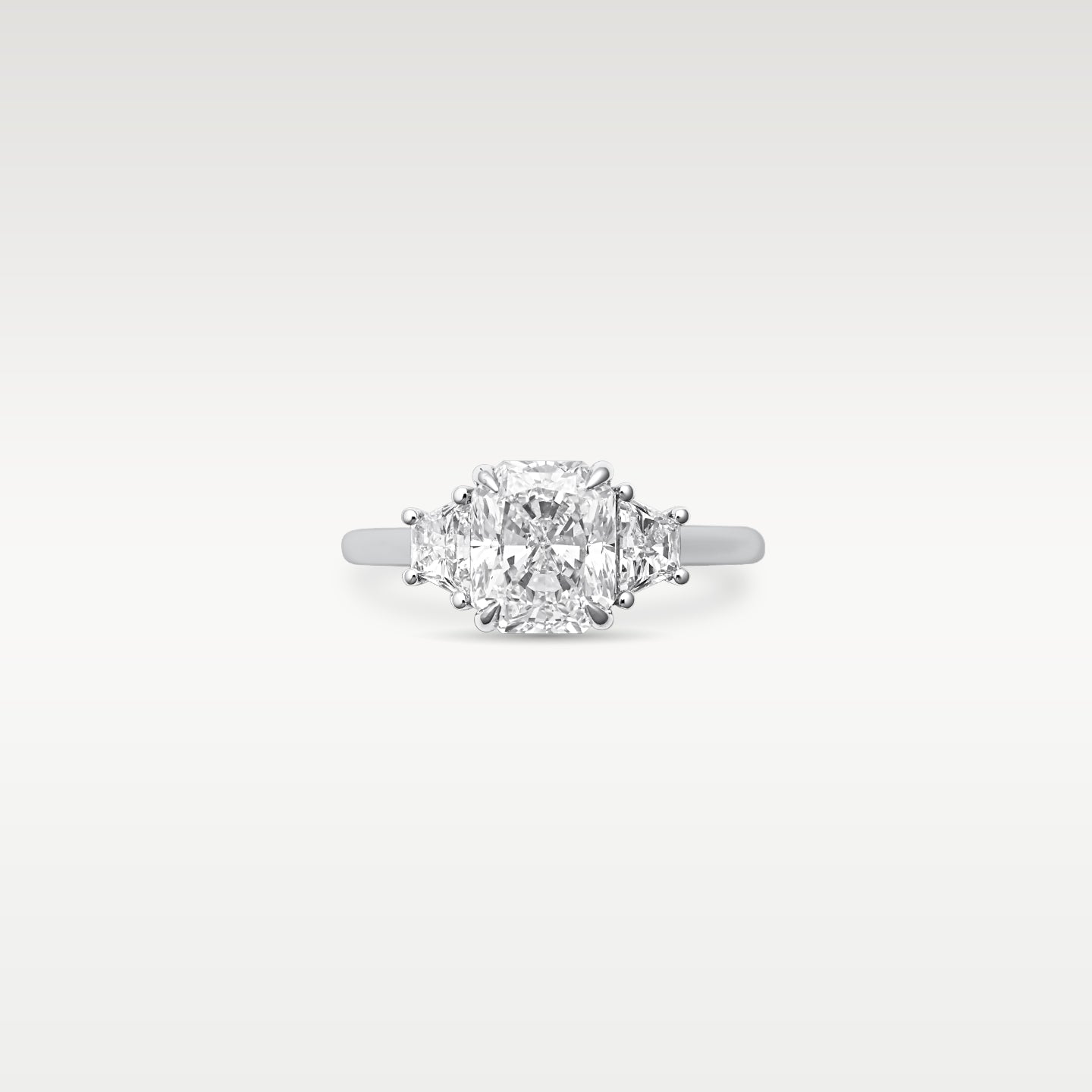Platinum Radiant Diamond Three Stone Ring | Noah's Fine Jewelry Texas