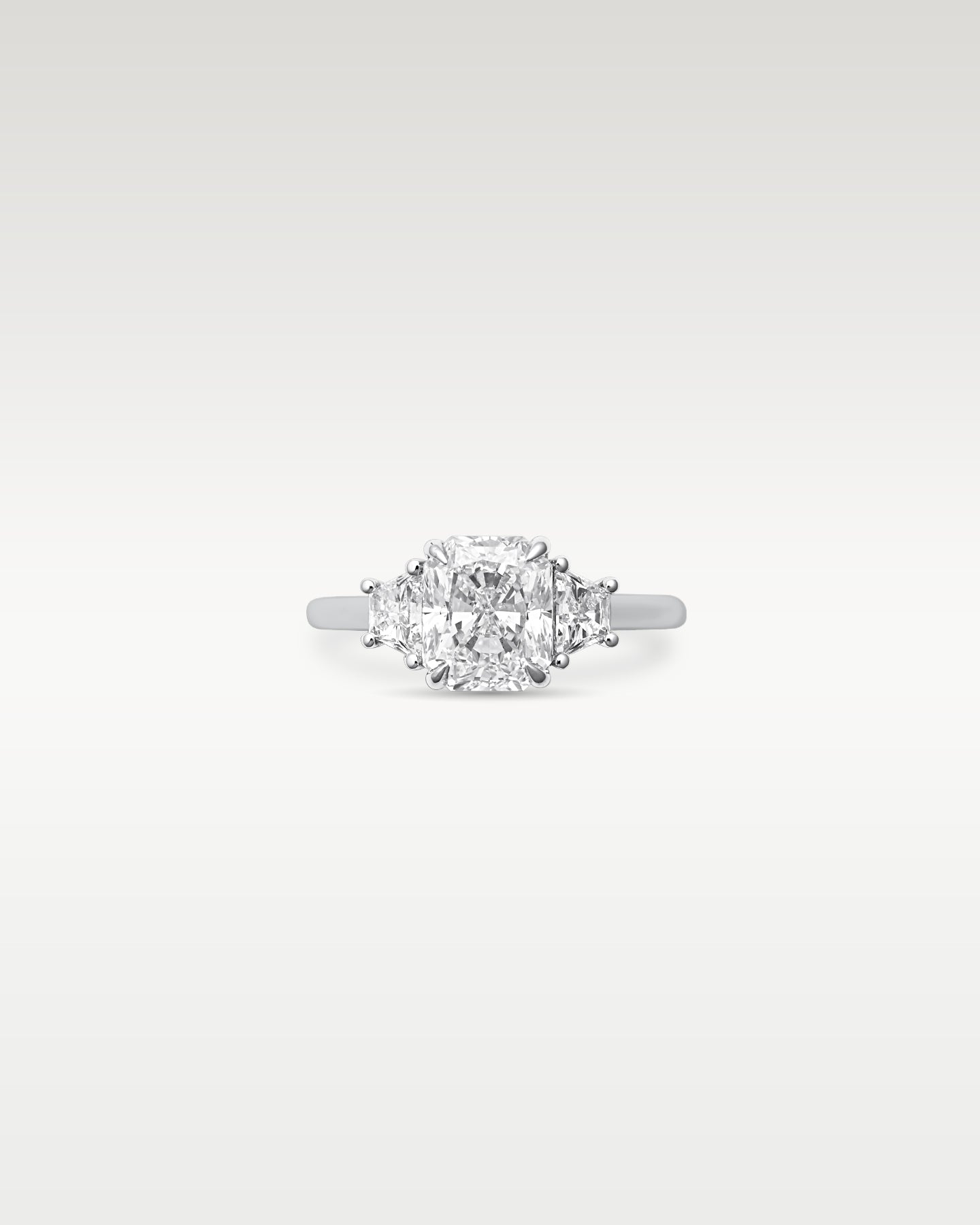 Platinum Radiant Diamond Three Stone Ring | Noah's Fine Jewelry Texas