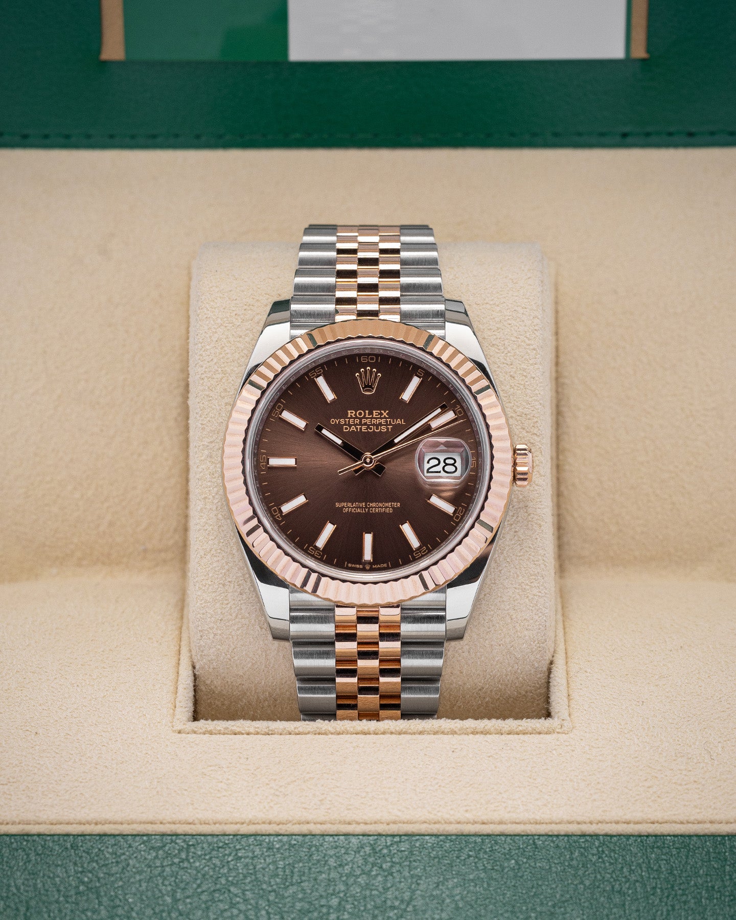 Everose Rolesor Rolex Datejust 126331 Chocolate Watch | Noah's Fine Watches and Jewelry