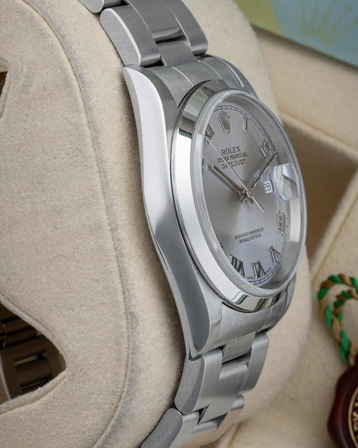 Silver Roman Datejust 16200 Rolex Watch | Noah's Fine Jewelry and Watches Dallas