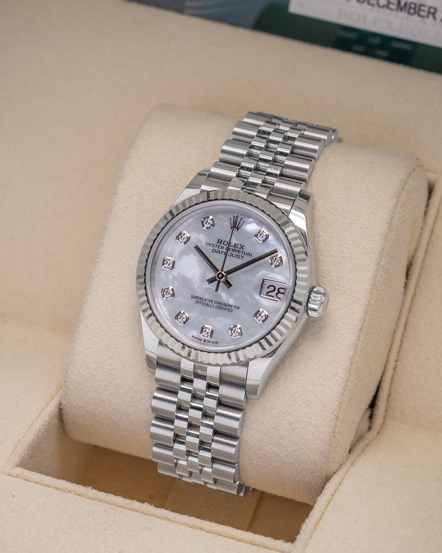 White Rolesor Rolex Datejust 278274 MOP Diamond Watch | Noah's Fine Jewelry and Watches