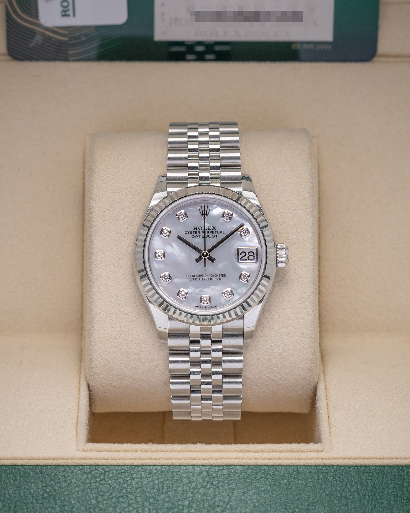 White Rolesor Rolex Datejust 278274 MOP Diamond Watch | Noah's Fine Jewelry and Watches