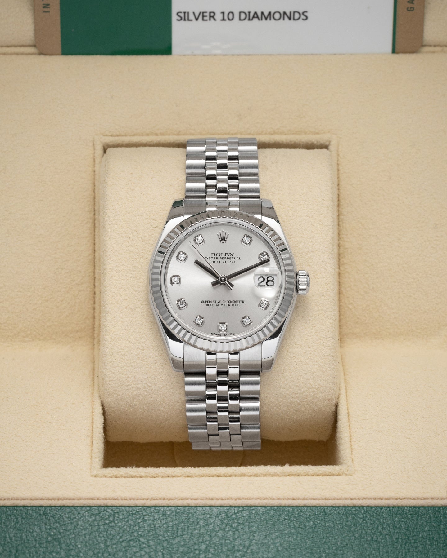 Silver Diamond Rolex Datejust 31 178274 | Noahs Fine Jewelry & Watches DFW