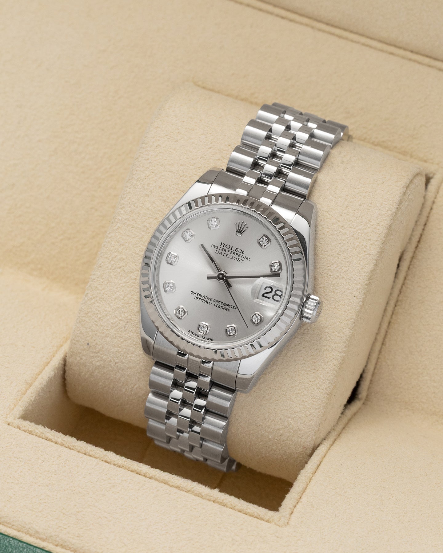 Silver Diamond Rolex Datejust 31 178274 | Noahs Fine Jewelry & Watches DFW