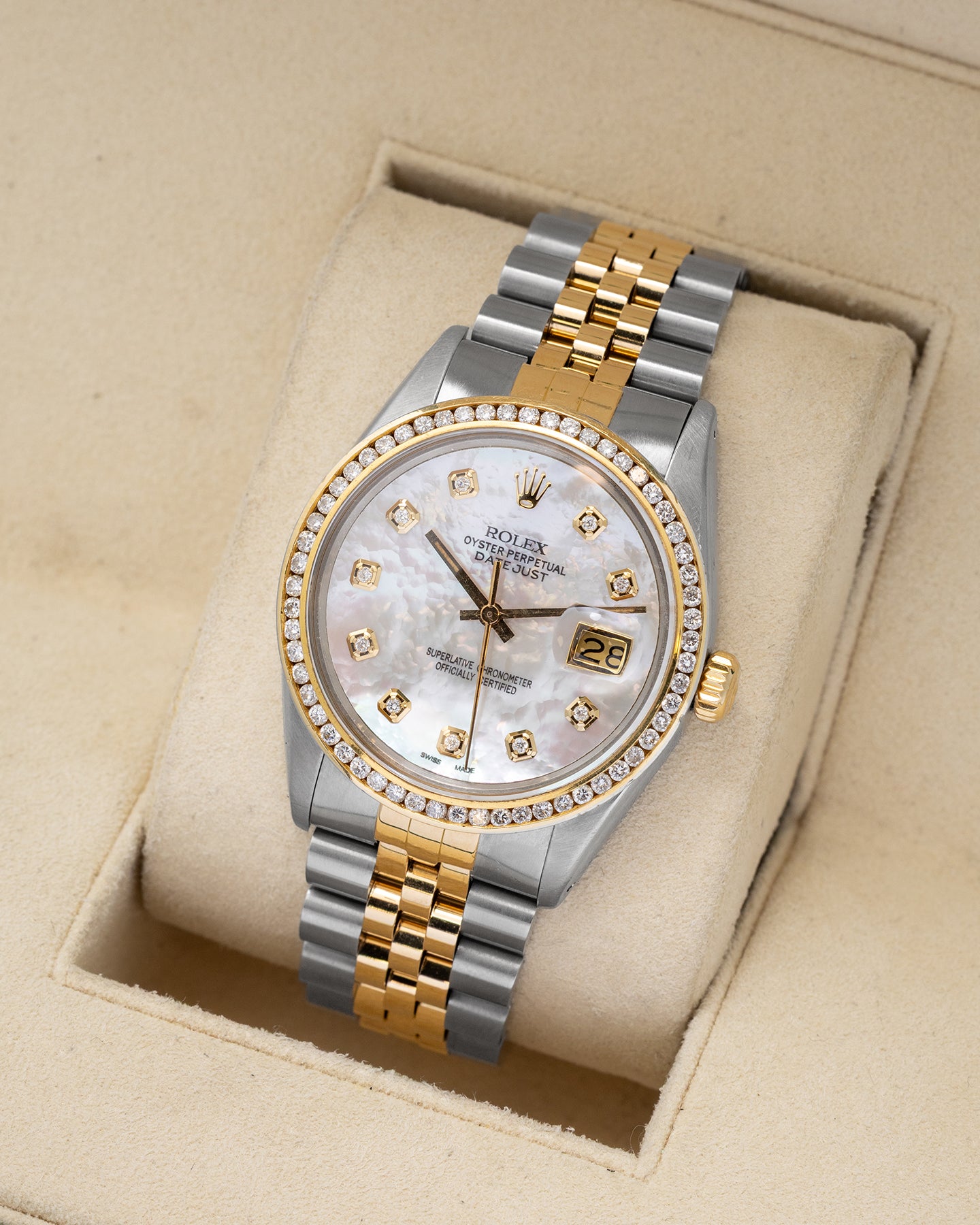MOP Diamond Rolex Datejust 36 16013 | Noah's Fine Jewelry and Watches USA