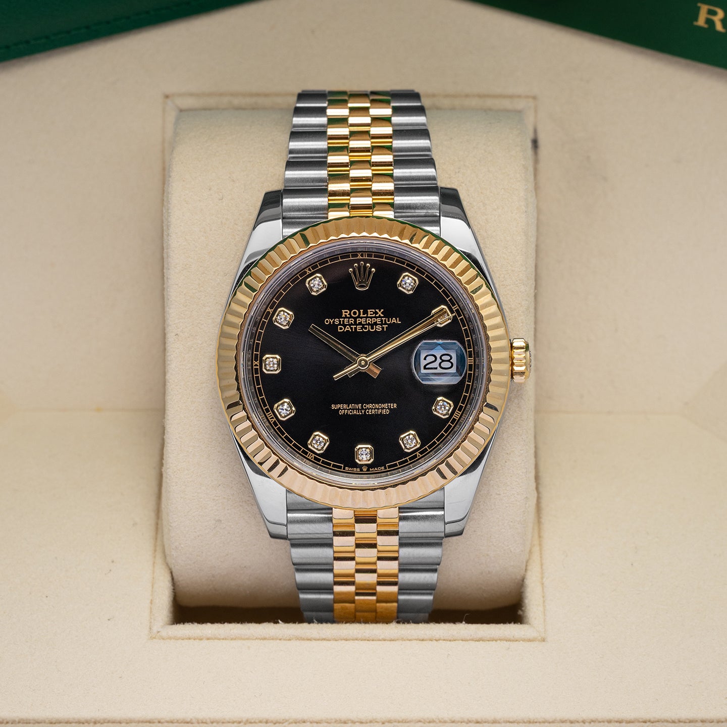 Black Diamond Two Tone Rolex Datejust 126333 | Noah's Fine Watches Frisco, TX