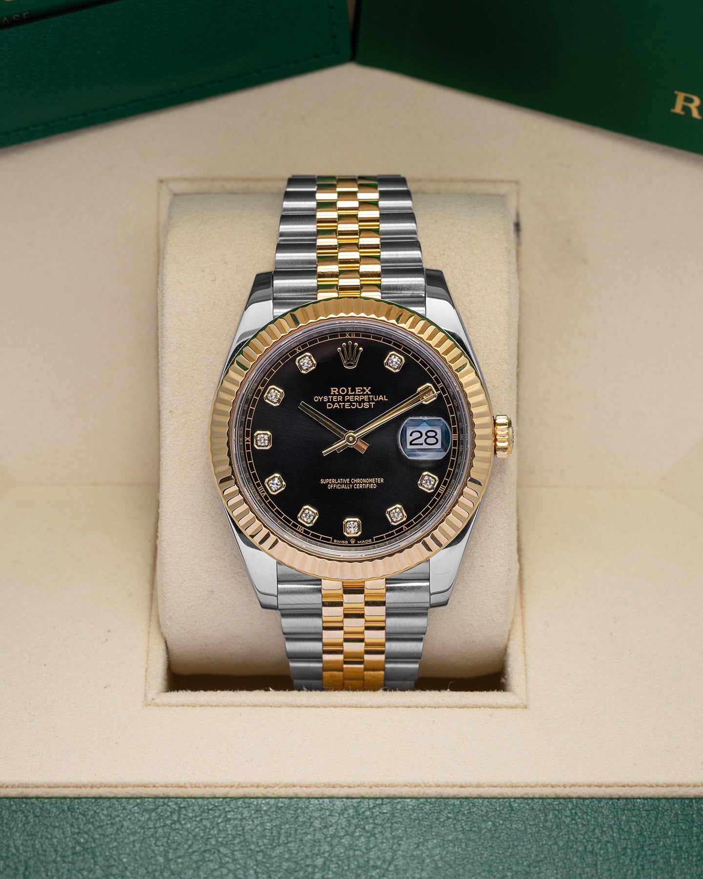 Black Diamond Two Tone Rolex Datejust 126333 | Noah's Fine Watches Frisco, TX
