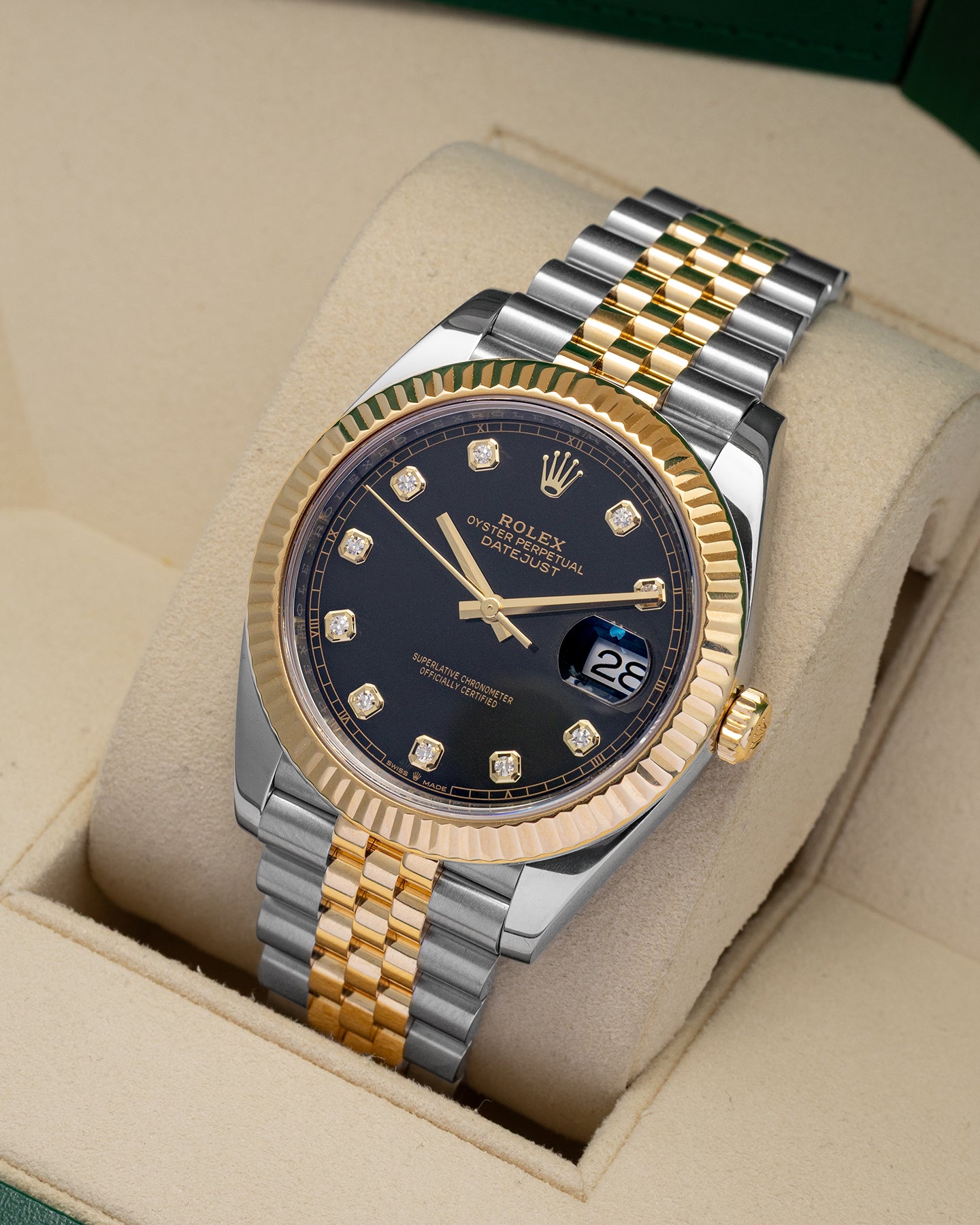 Black Diamond Two Tone Rolex Datejust 126333 | Noah's Fine Watches Frisco, TX