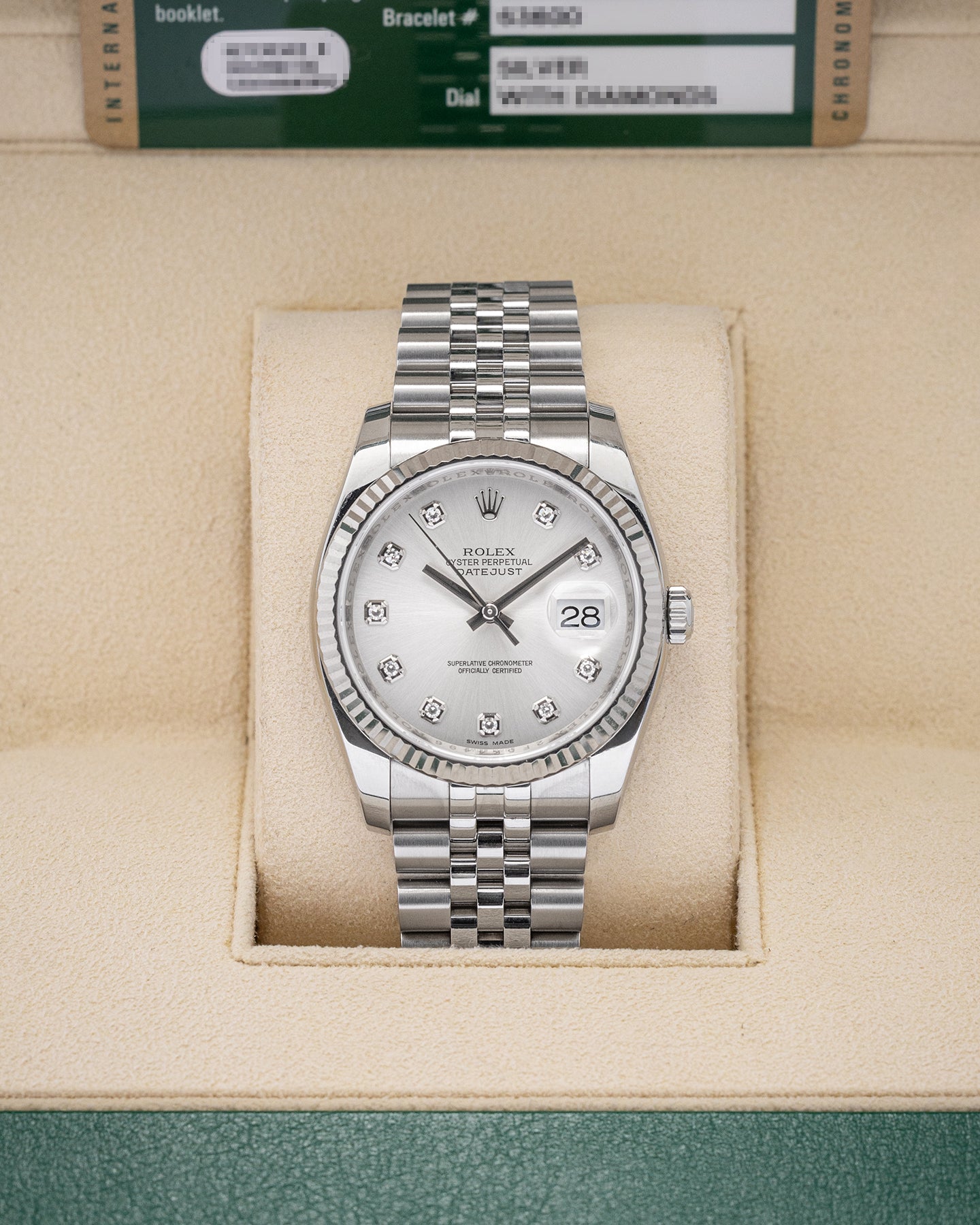 2012 Rolex Datejust Silver Diamond 116234 Watch | Noah's Fine Watches and Jewelry Dallas