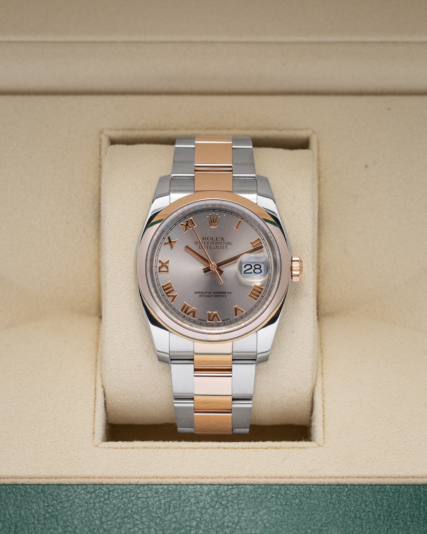 Rolex Datejust Steel Rose Gold 36 116201 | Noah's Fine Watches Dallas, Texas