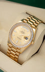 Yellow Gold Diamond Rolex Day-Date 228348RBR | Noah's Fine Watches Dallas, Texas