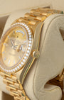 Yellow Gold Diamond Rolex Day-Date 228348RBR | Noah's Fine Watches Dallas, Texas