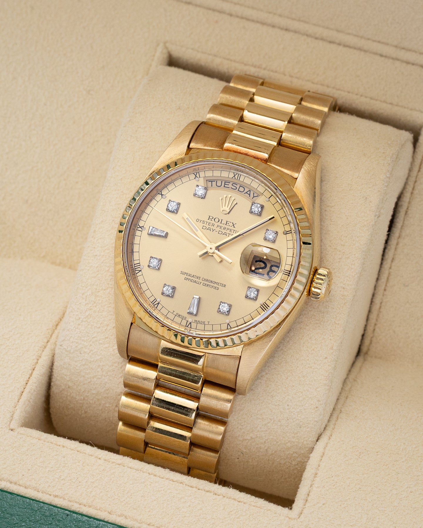 Rolex Day-Date 36 18238 Chamgpagne Diamond | Noah's Fine Jewelry & Watches