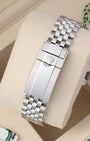 Stainless steel Jubilee bracelet with Oysterlock safety clasp and Easylink extension for Rolex GMT-Master II 126710GRNR