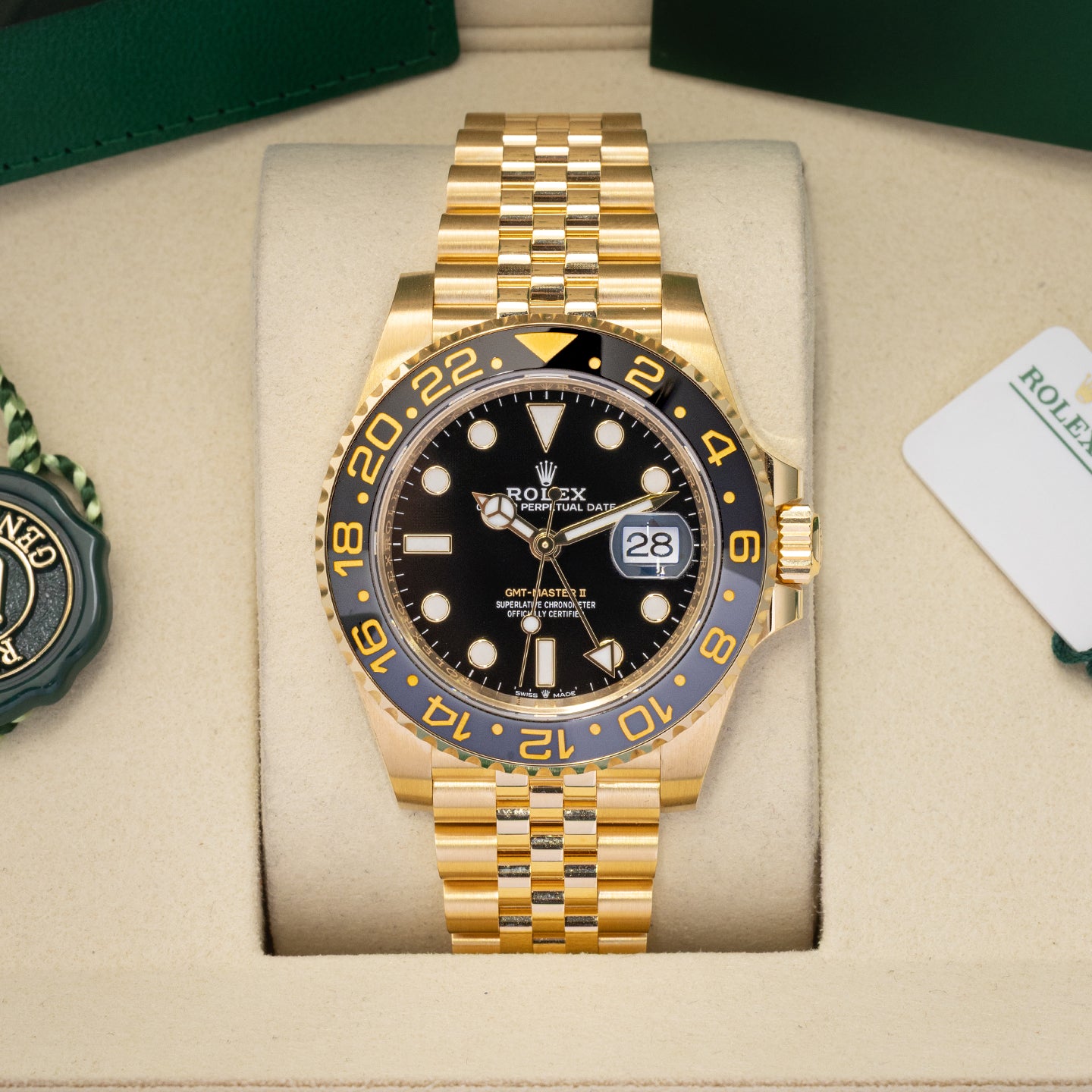 Yellow Gold Rolex GMT-Master II 126718GRNR | Noah's Fine Watches Dallas