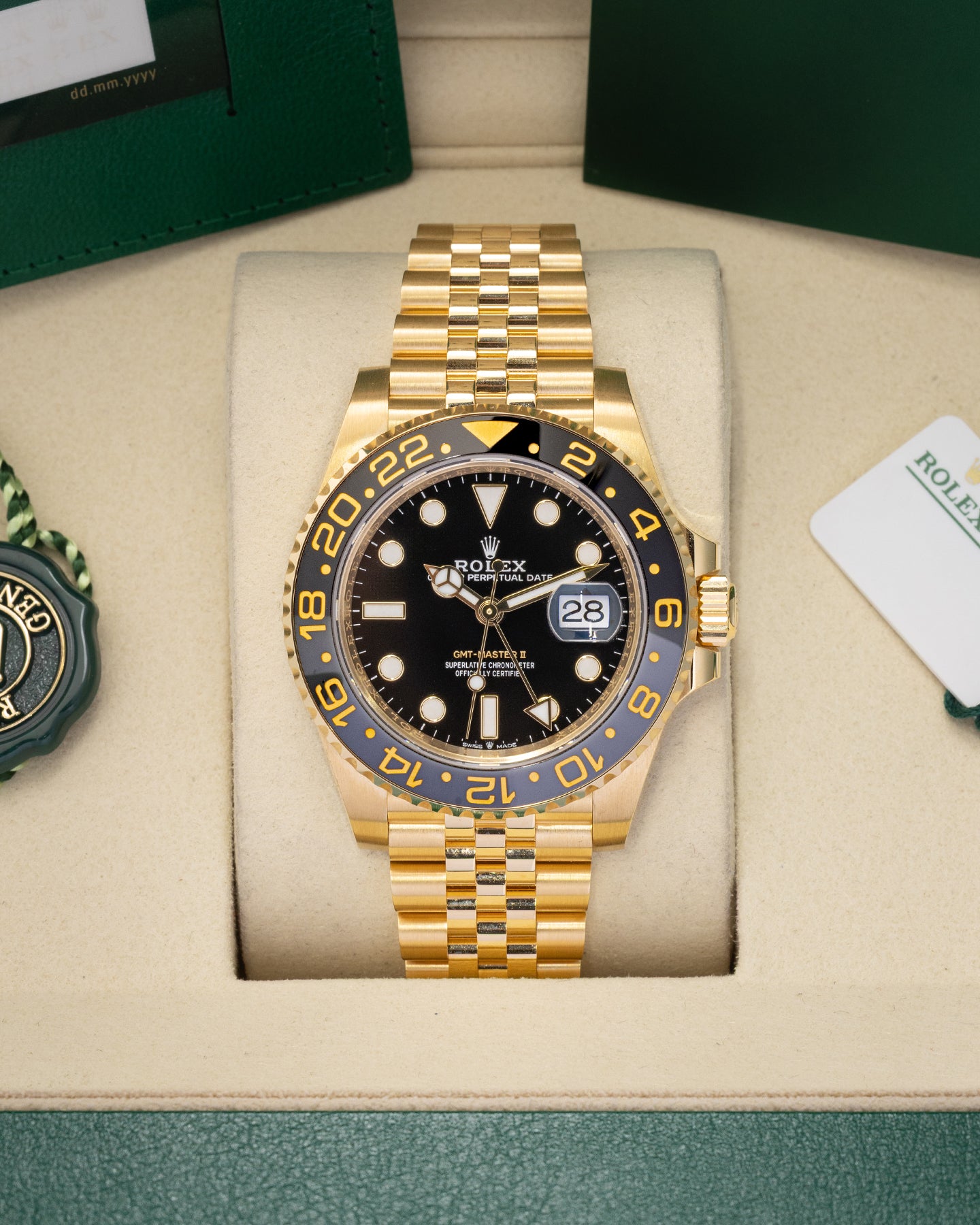 Yellow Gold Rolex GMT-Master II 126718GRNR | Noah's Fine Watches Dallas