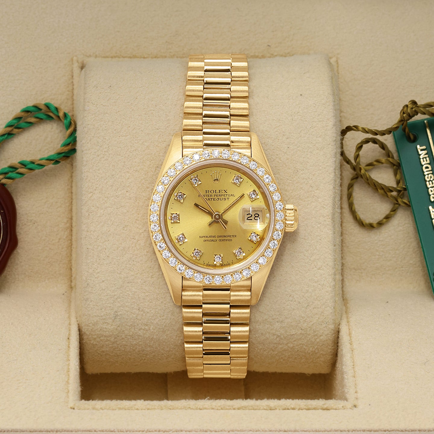 Champagne Diamond Rolex Datejust 26 69178 | Noah's Fine Womens Watches