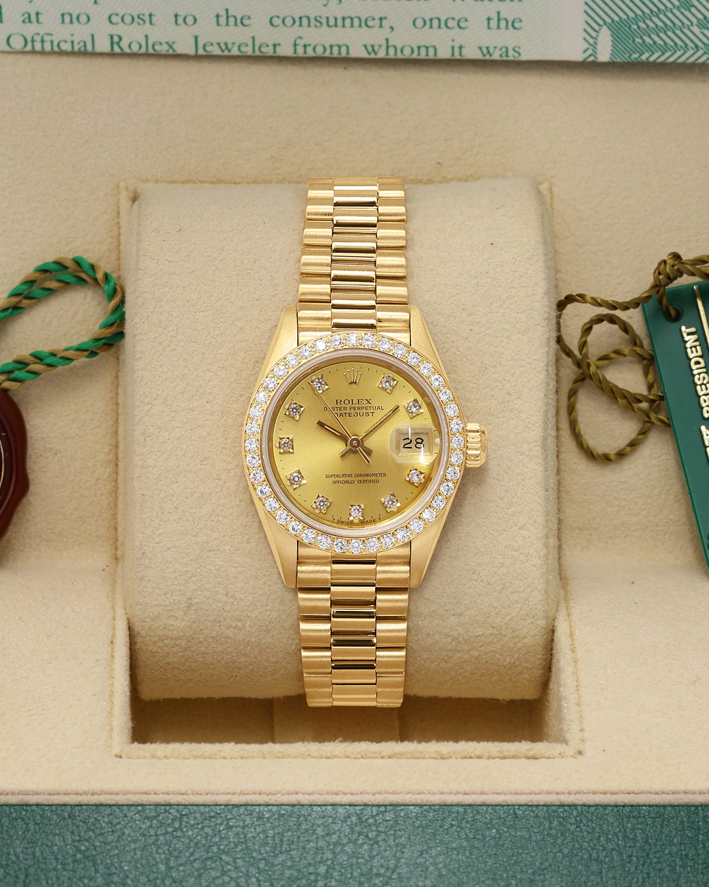 Champagne Diamond Rolex Datejust 26 69178 | Noah's Fine Womens Watches