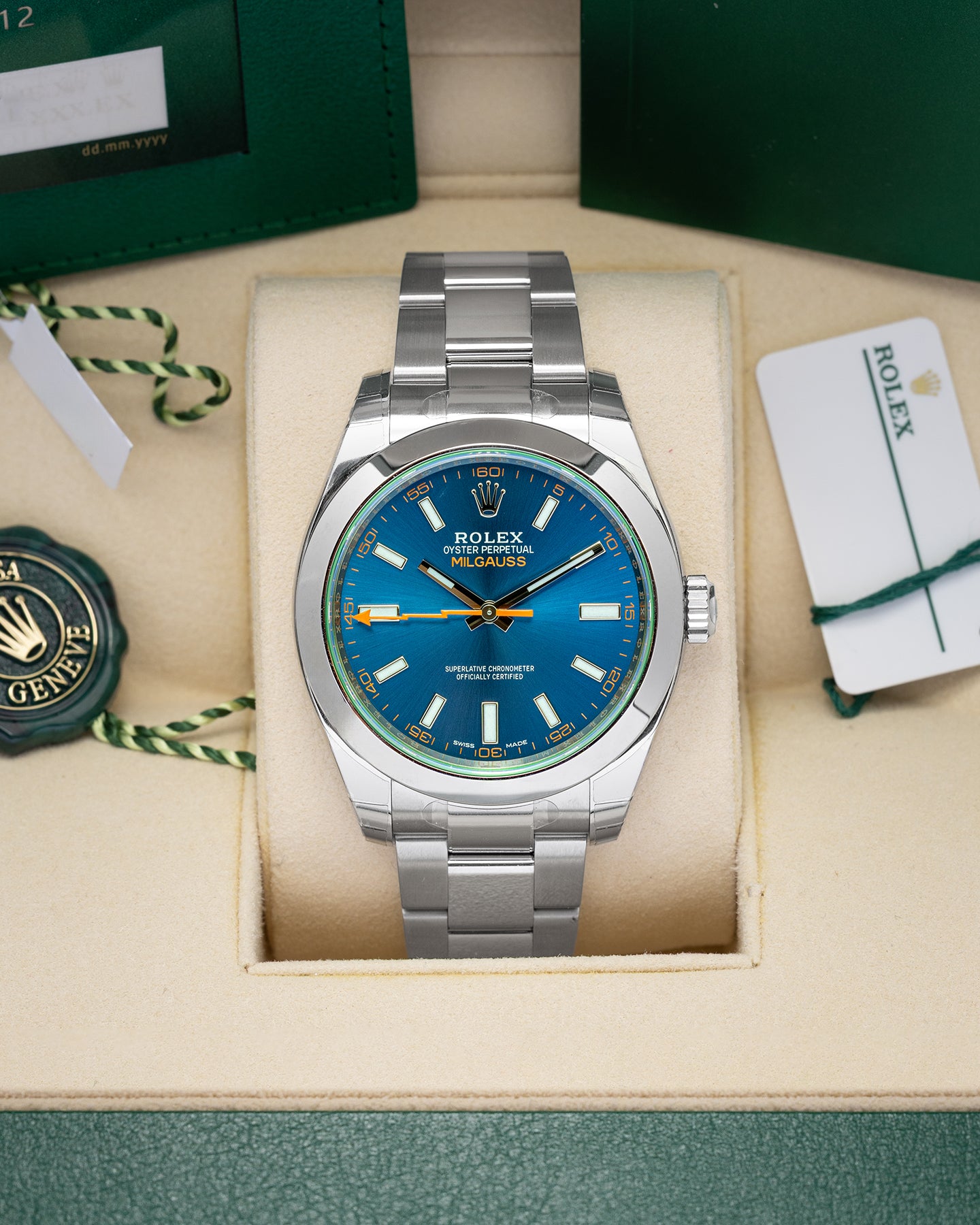 Rolex Milgauss 116400GV "Z-Blue" | Noah's Fine Watches Dallas, TX