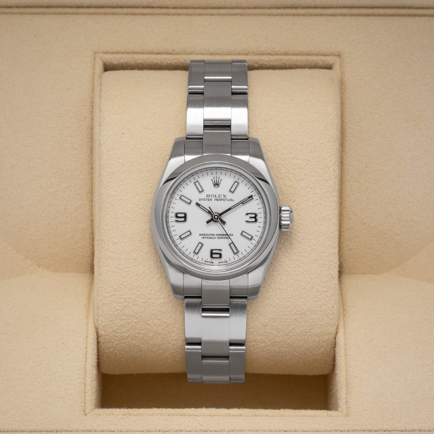 White Rolex Oyster Perpetual 26 176200 | Noahs Fine Watches and Jewelry TX