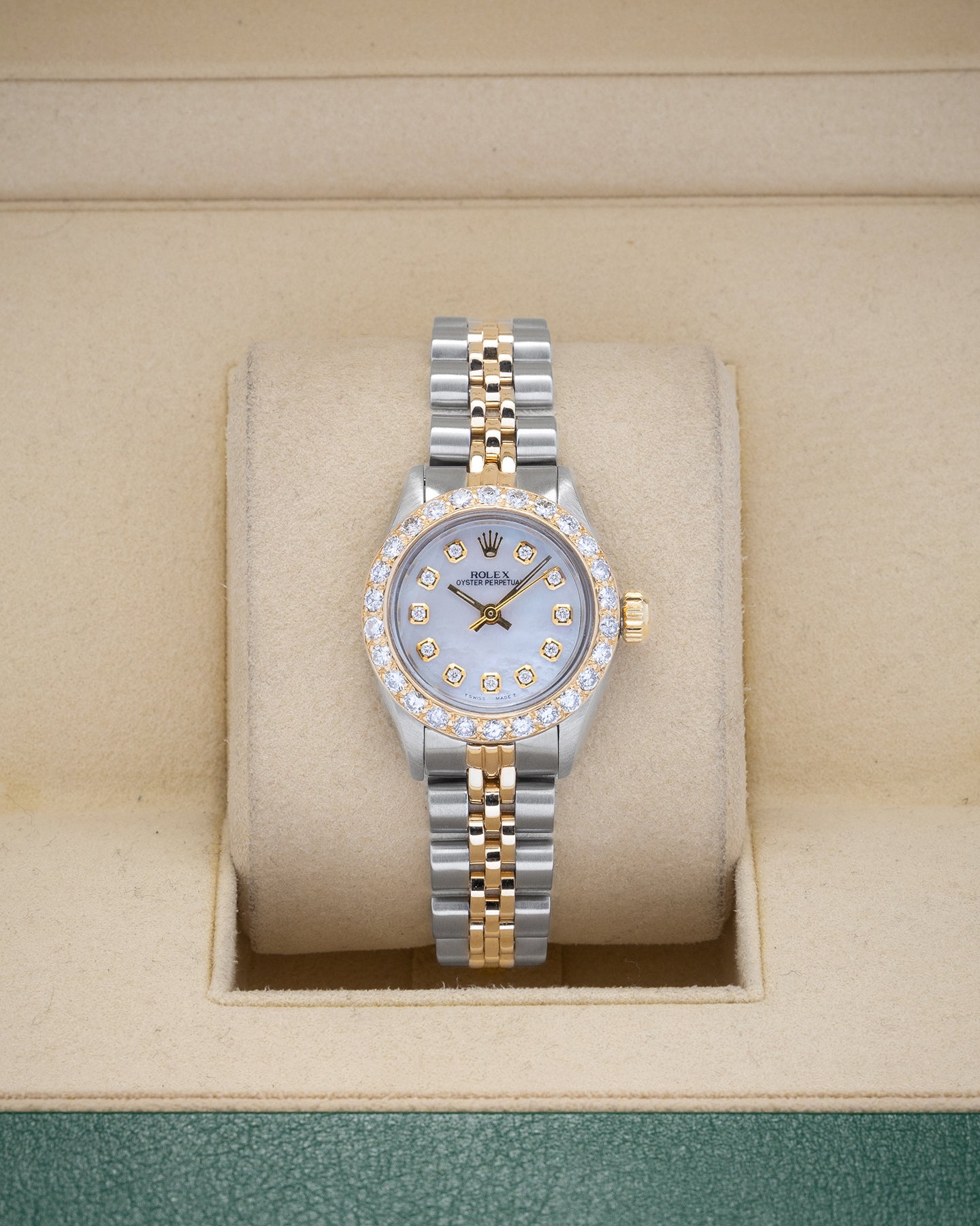 Rolex Oyster Perpetual 69173 Mother of Pearl Diamond Watch | Noah's Fine Watches and Jewelry