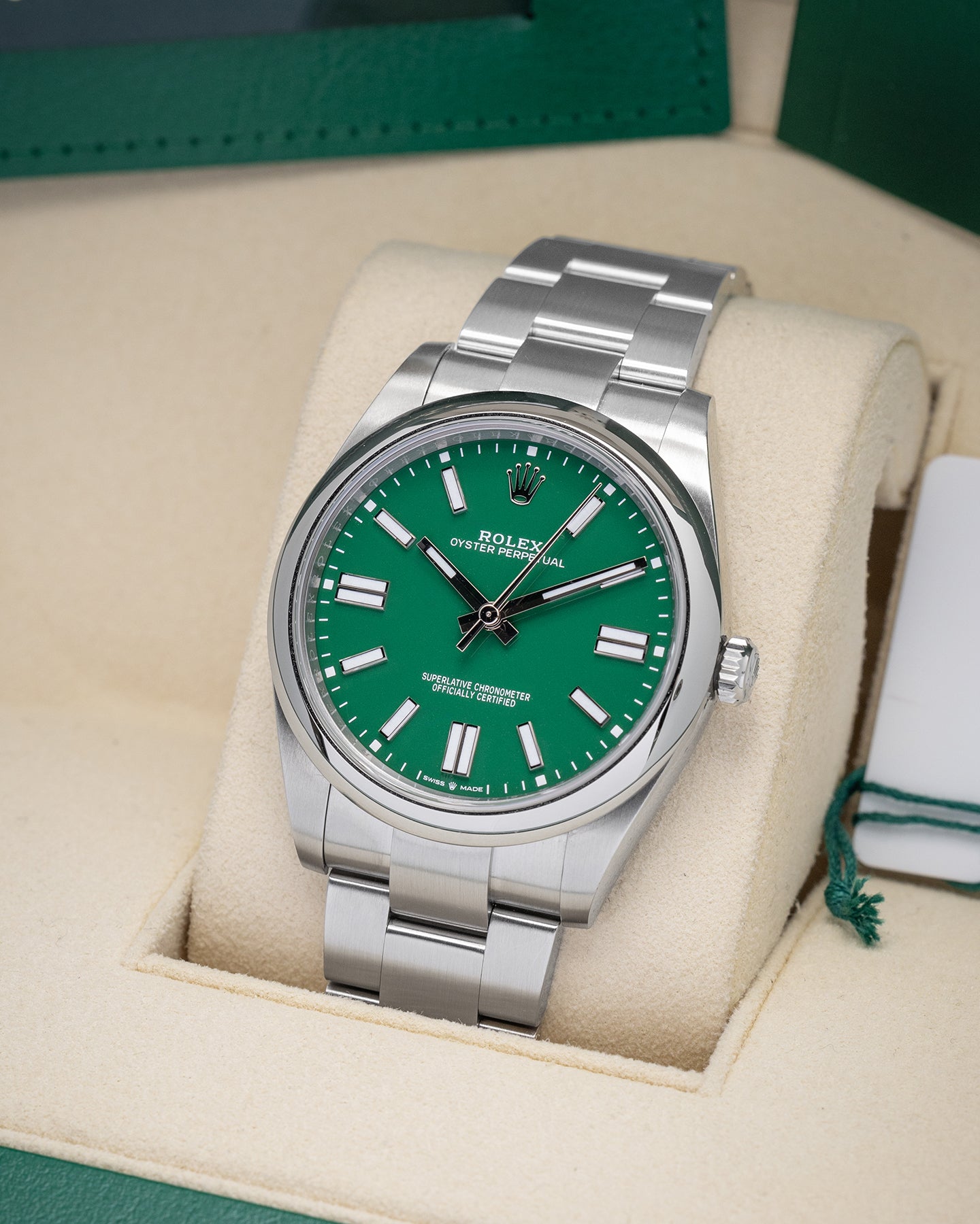 Rolex Oyster Perpetual Green Steel 124300 Watch | Noah's Fine Watches and Jewelry Dallas