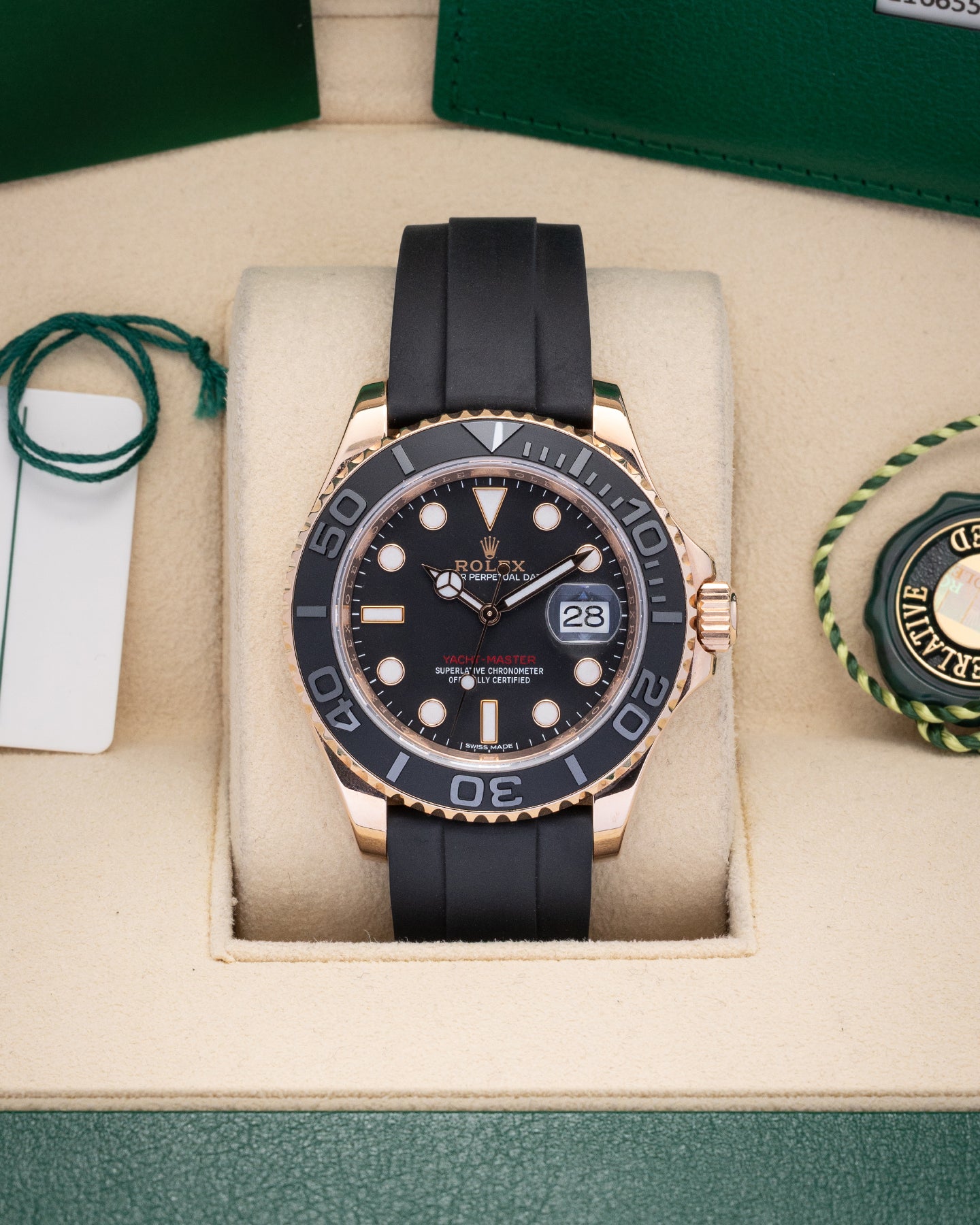 Rose Gold Rolex Yacht-Master Watch 116655 | Noah's Fine Watches and Jewelry Dallas