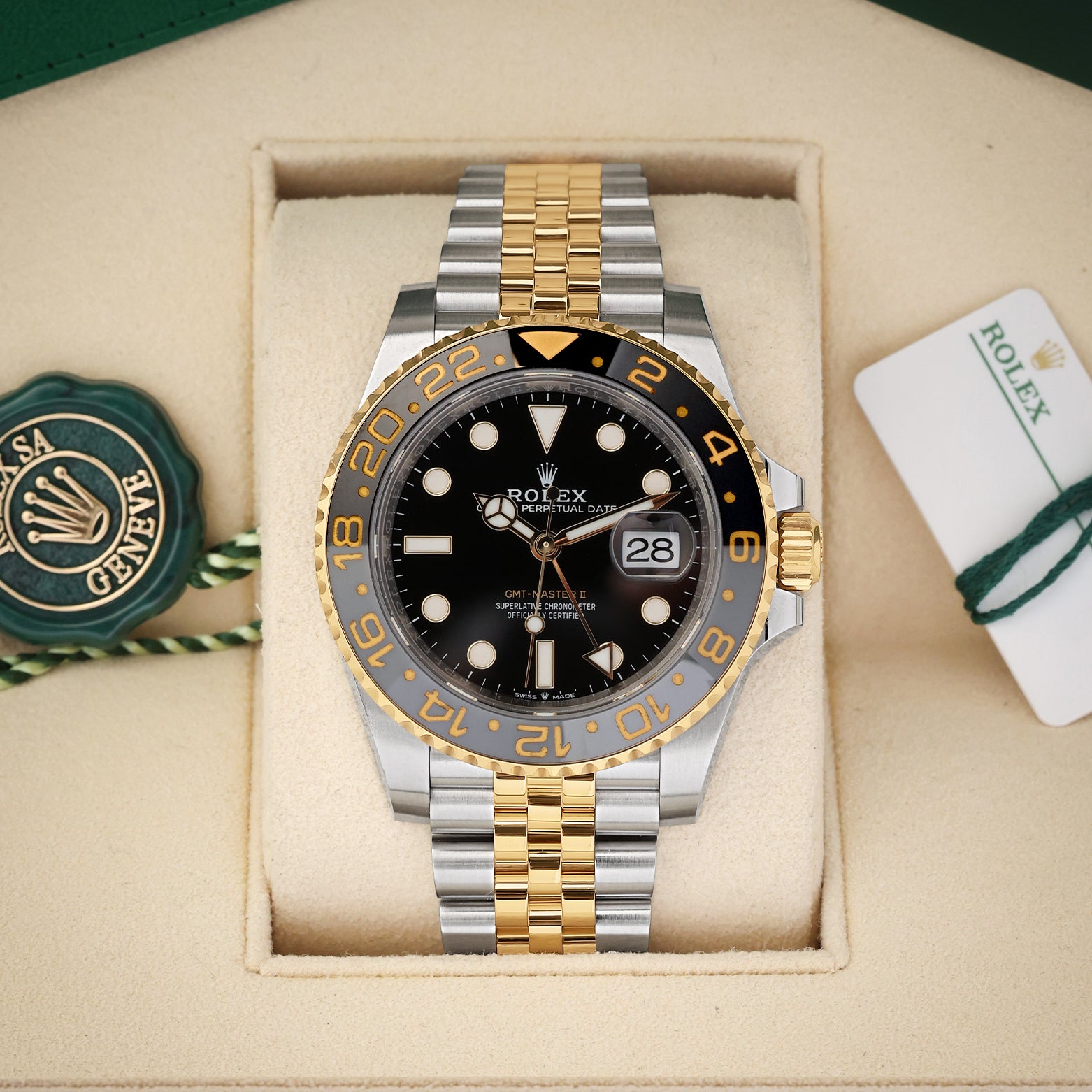 Two Tone Rolex GMT-Master II 126713GRNR | Noah's Fine Watches Dallas