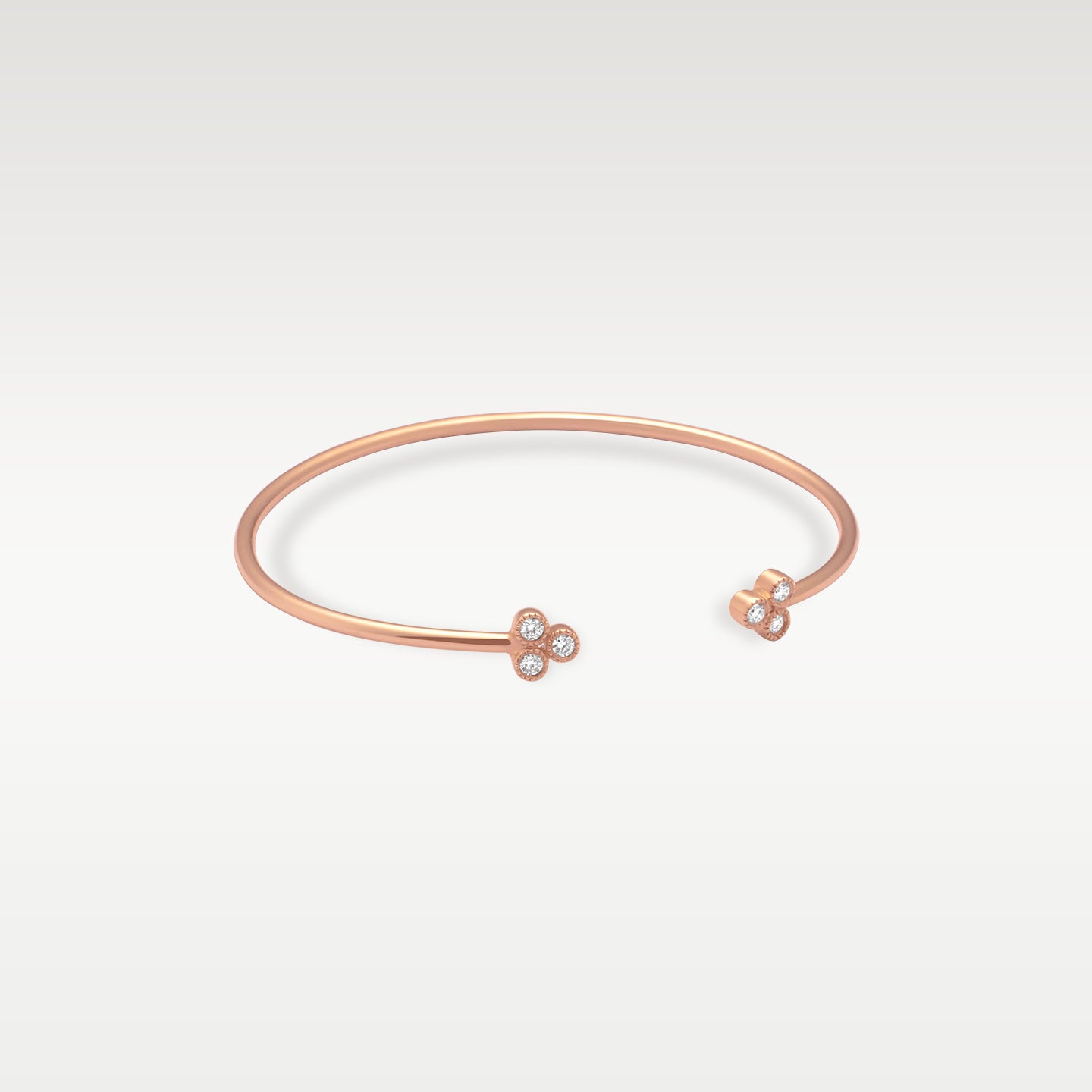 0.30 carat Diamond Flex Rose Gold  Clover Bangle | Noah's Fine Jewelry and Watches Texas