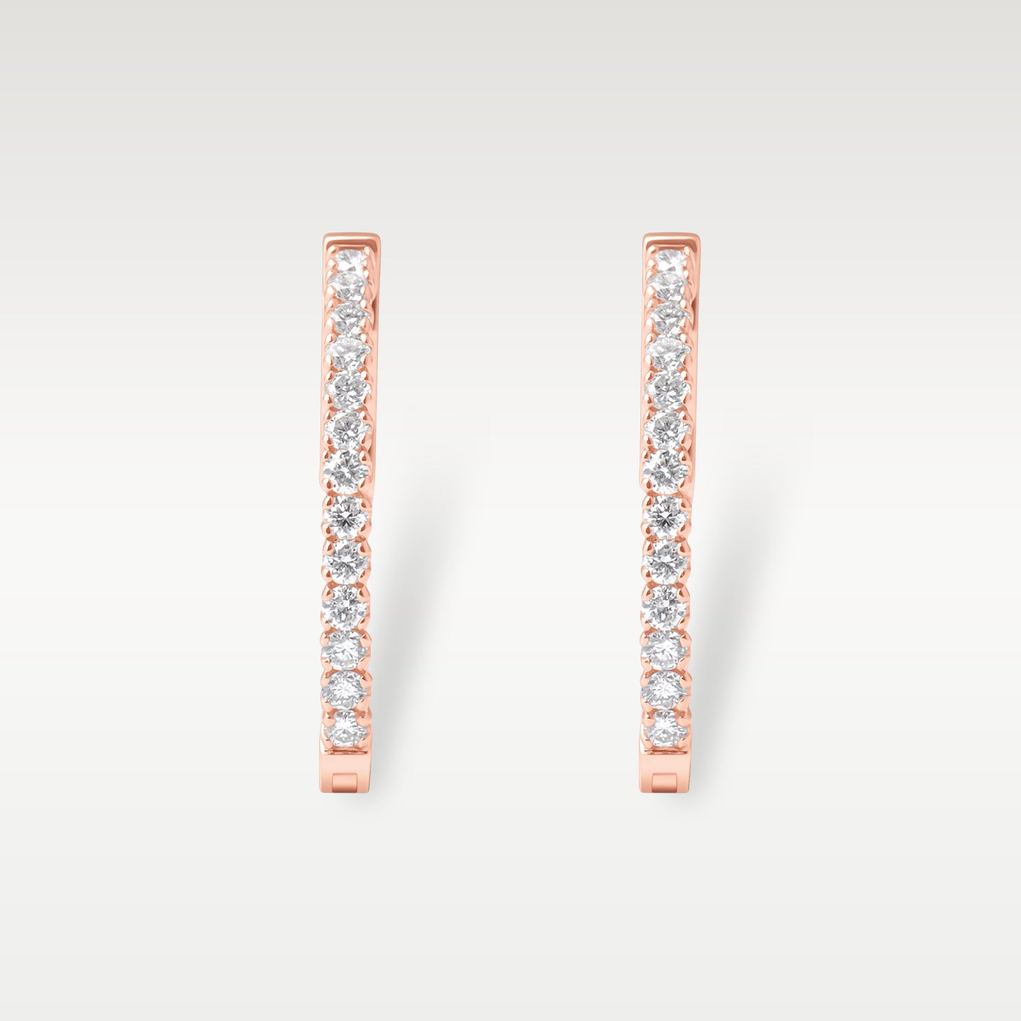 Rose Gold Inside Out Diamond Hoop Earrings | Noah's Fine Jewelry Dallas