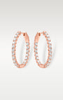 Rose Gold Inside Out Diamond Pave Hoop Earrings | Noah's Fine Jewelry Dallas