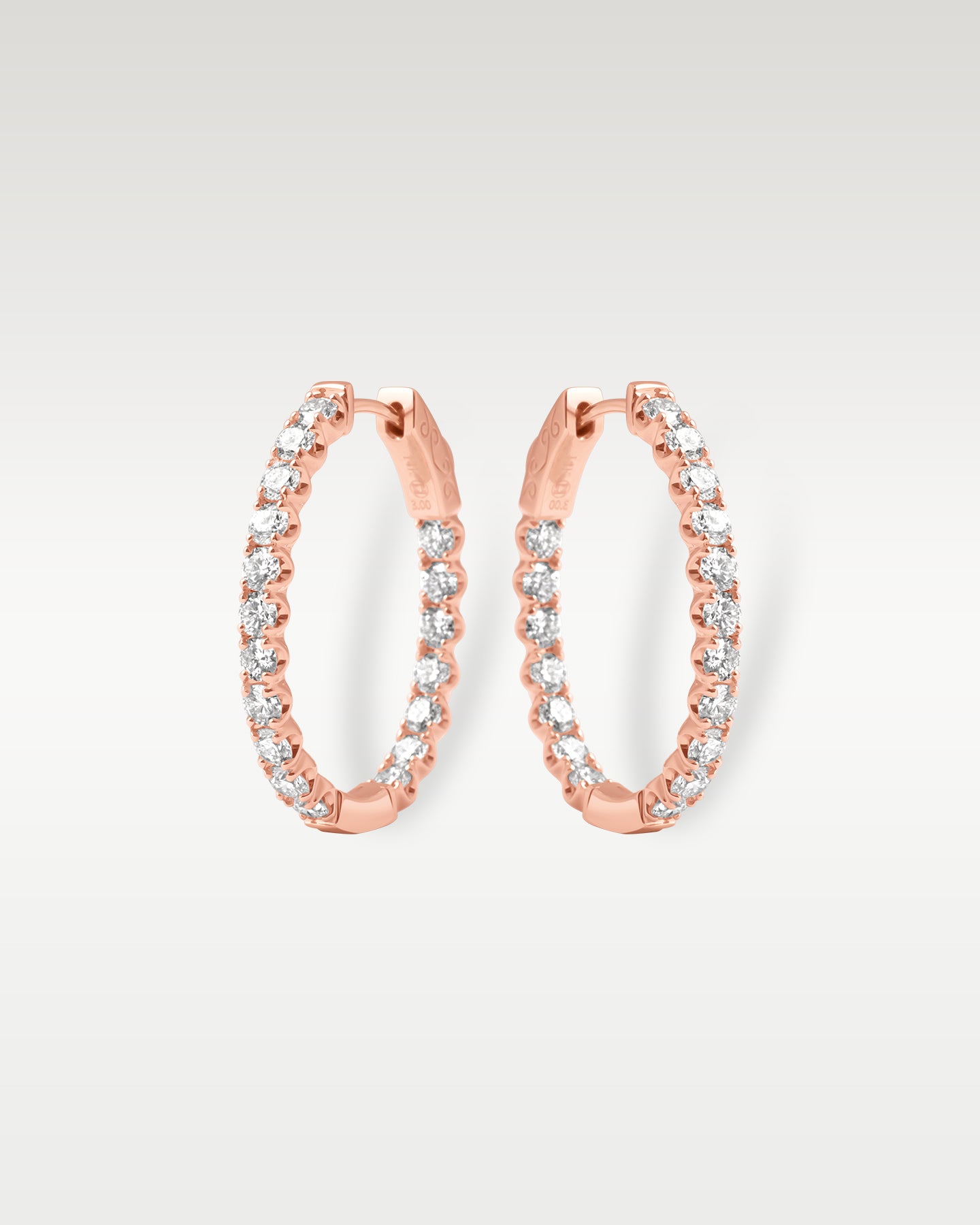 Rose Gold Inside Out Diamond Pave Hoop Earrings | Noah's Fine Jewelry Dallas