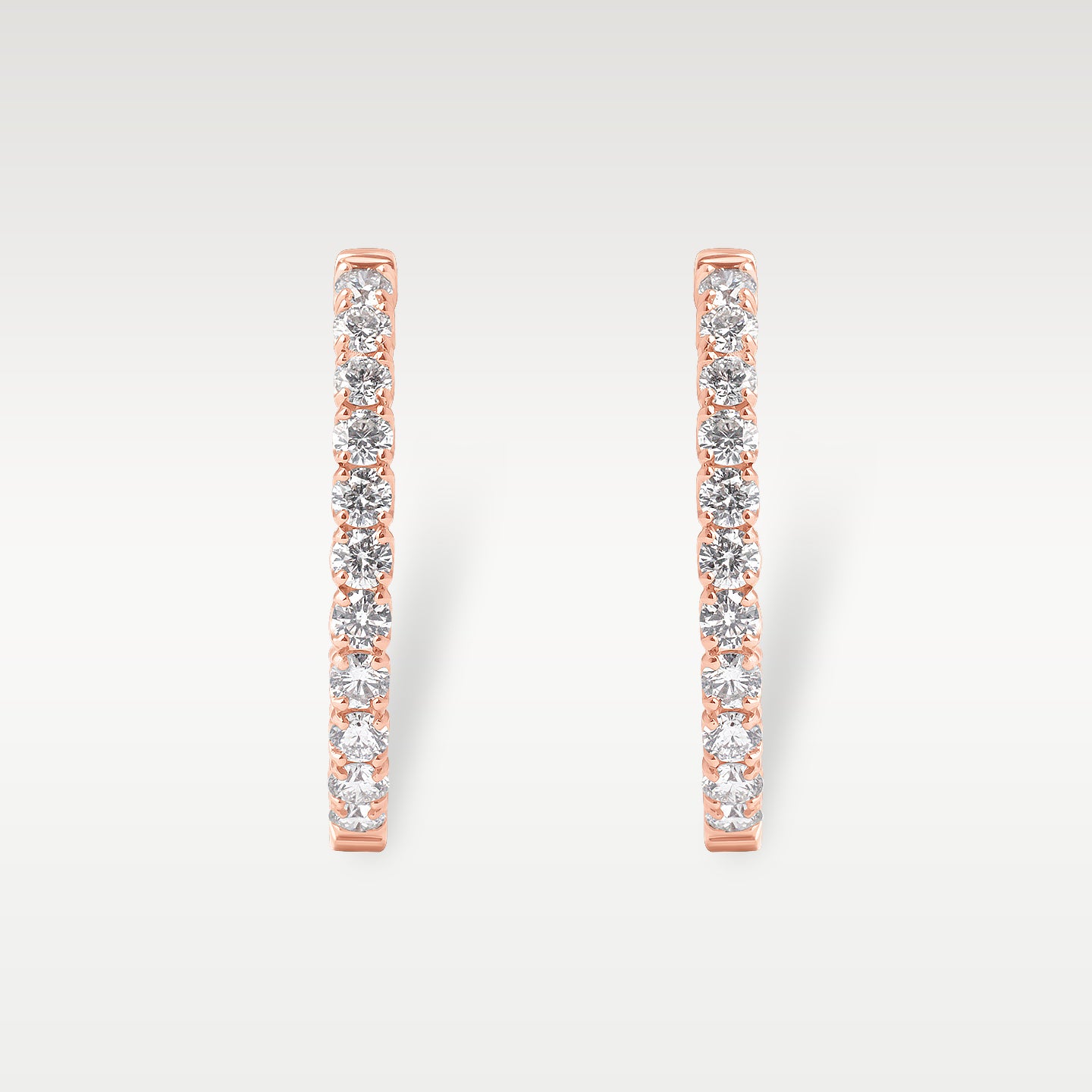 Rose Gold Inside Out Diamond Pave Hoop Earrings | Noah's Fine Jewelry Dallas
