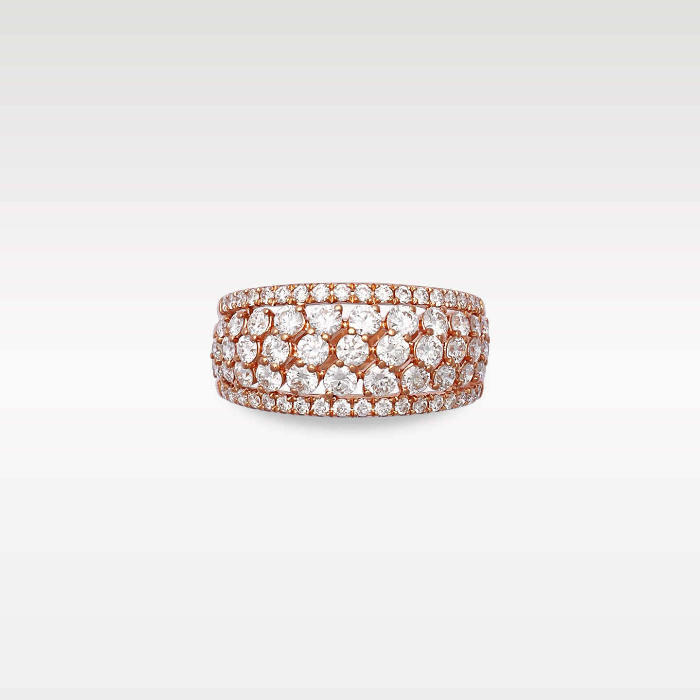 Rose Gold Multi-Row Domed Ring | Noah's Fine Jewelry & Watches Texas