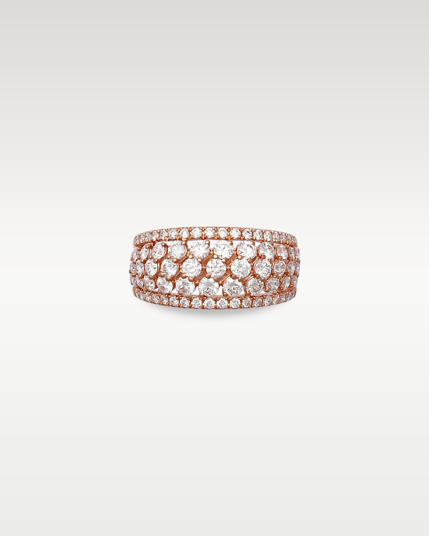 Rose Gold Multi-Row Domed Ring | Noah's Fine Jewelry & Watches Texas
