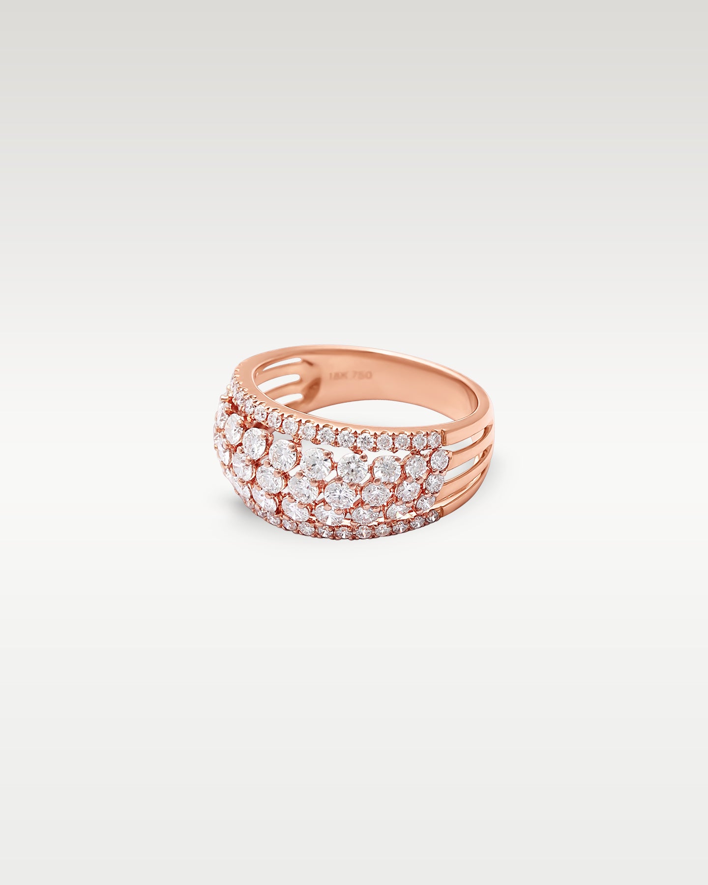 Rose Gold Multi-Row Domed Ring | Noah's Fine Jewelry & Watches Texas