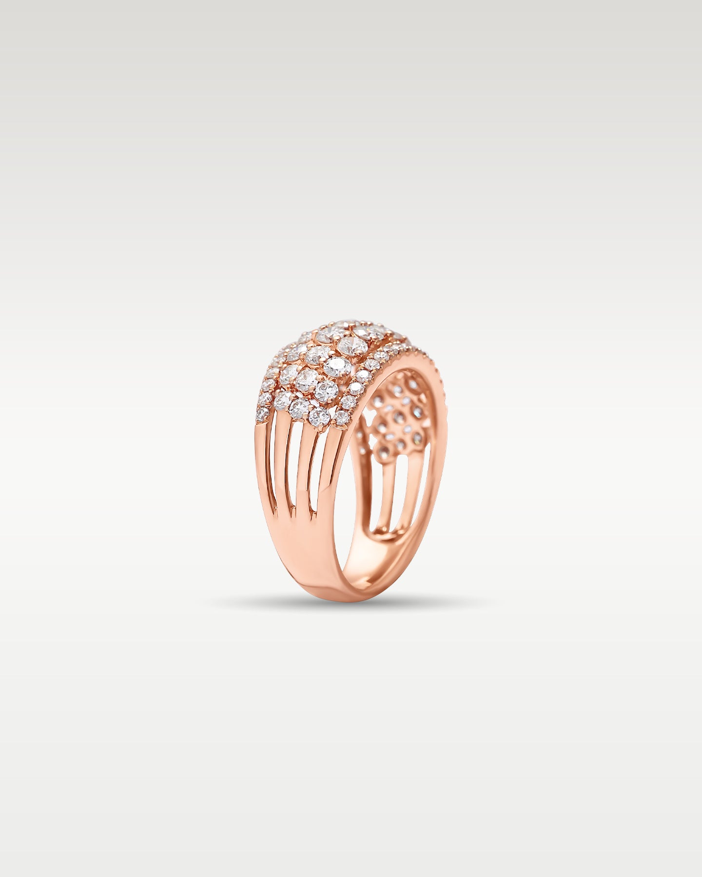Rose Gold Multi-Row Domed Ring | Noah's Fine Jewelry & Watches Texas
