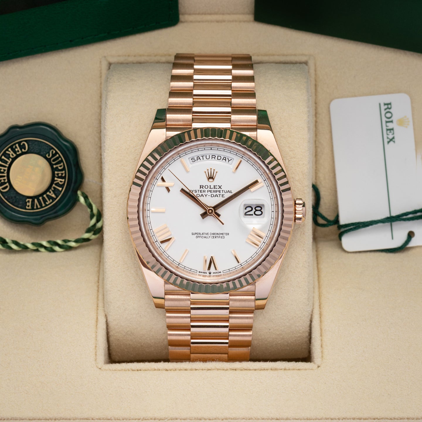 White Rolex Day-Date 40 228235 | Noah's Fine Watches & Jewelry TX
