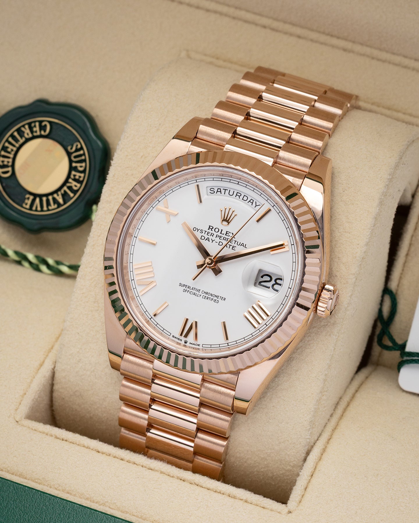 White Rolex Day-Date 40 228235 | Noah's Fine Watches & Jewelry TX